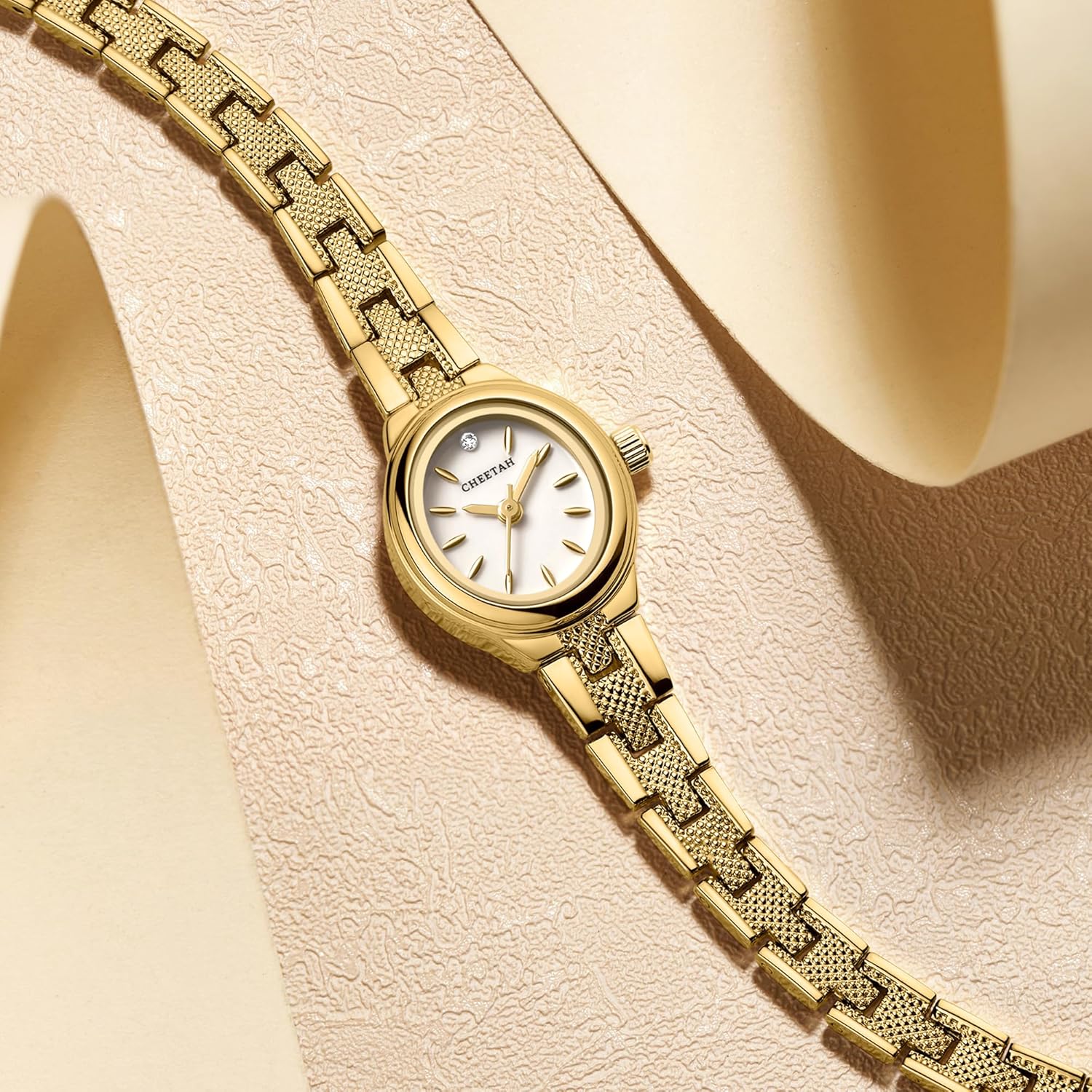 CHEETAH Women's Gold Dainty Watch with Classic Retro Bracelet, Oval Case and Minimalist Dial,Gift for Her - Image 5