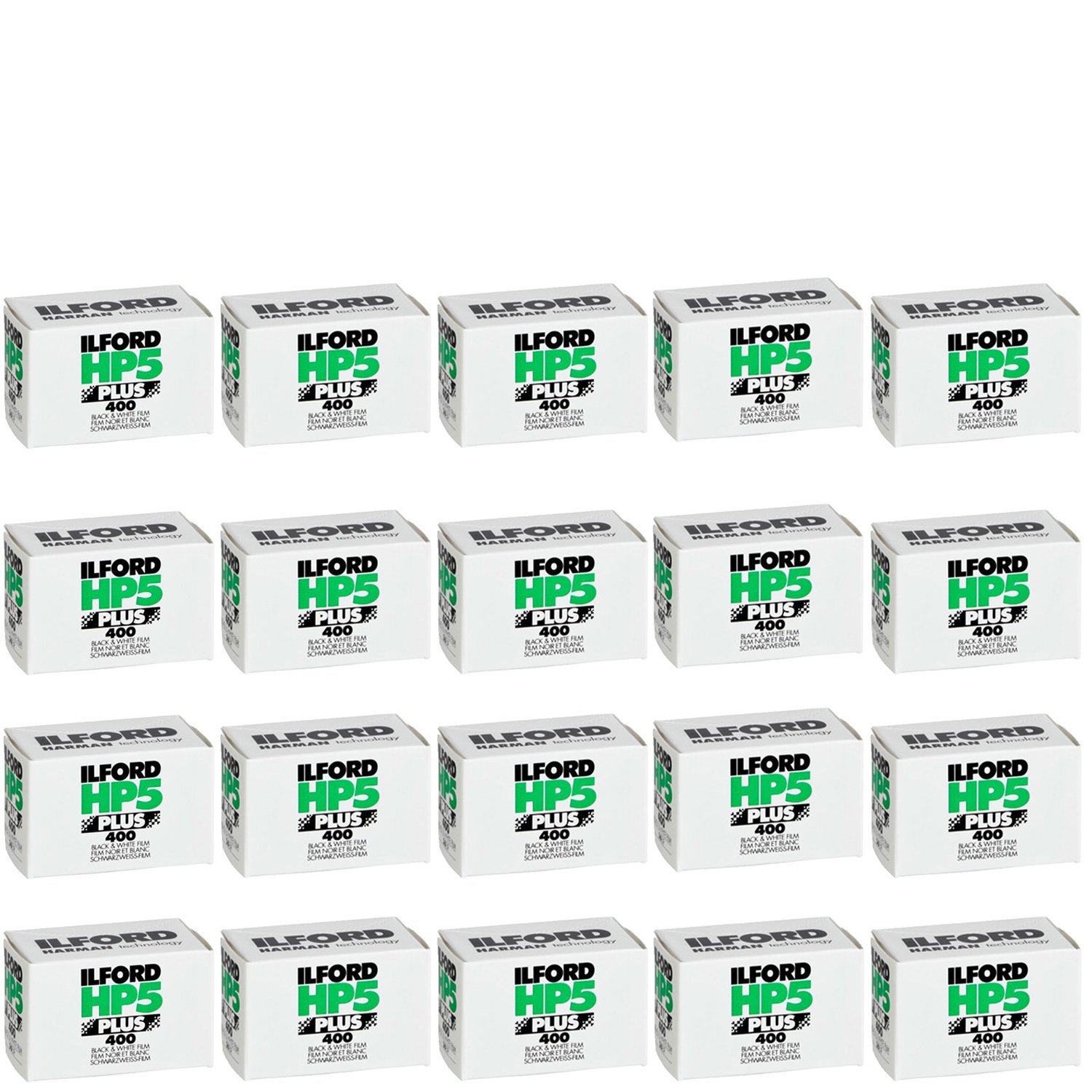 Ritz Camera Pack of 20 Ilford 1574577 HP5 Plus, Black and White Print Film, 35 mm, ISO 400, 36 Expos