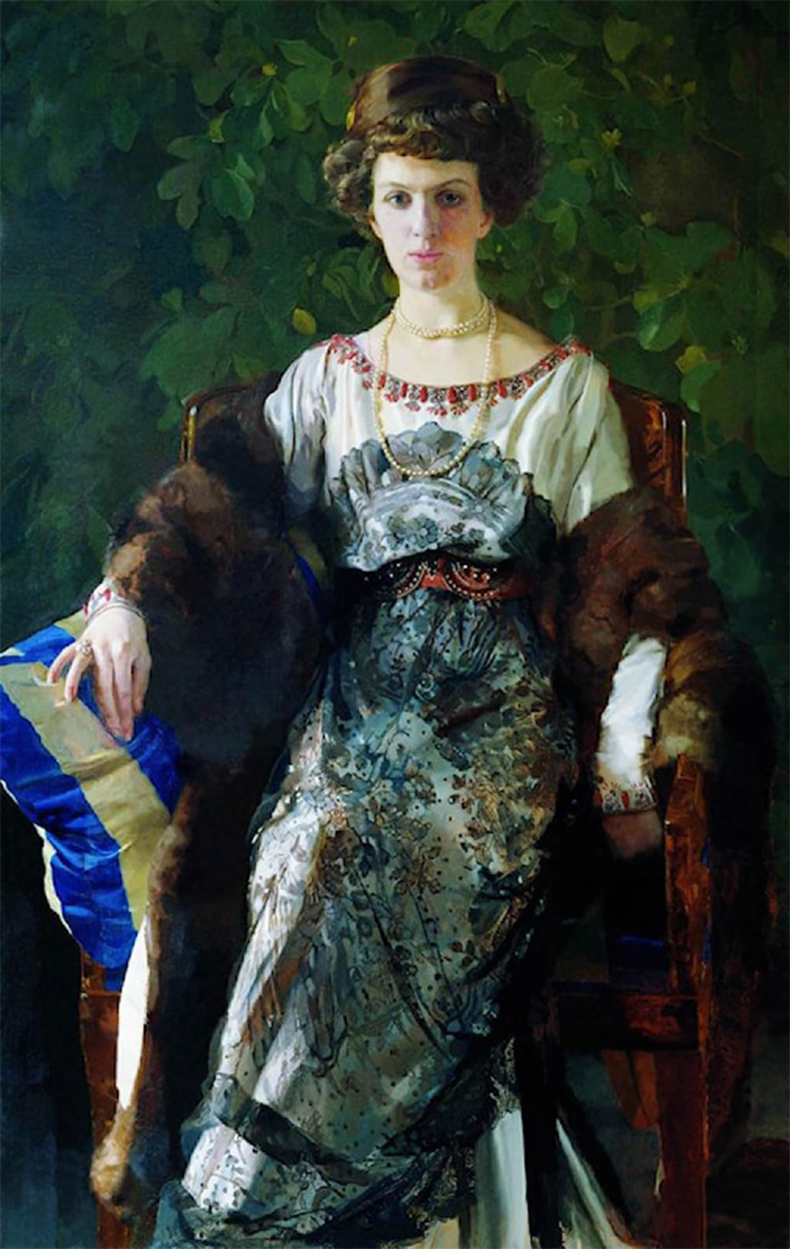 SERENDIPITP Retro Picture Poster Wall Art Pictures Painting Portrait of Efimia Pavlovna Bow by Konstantin Somov Wall Art Canvas Print for Wall Decor 60x90cm