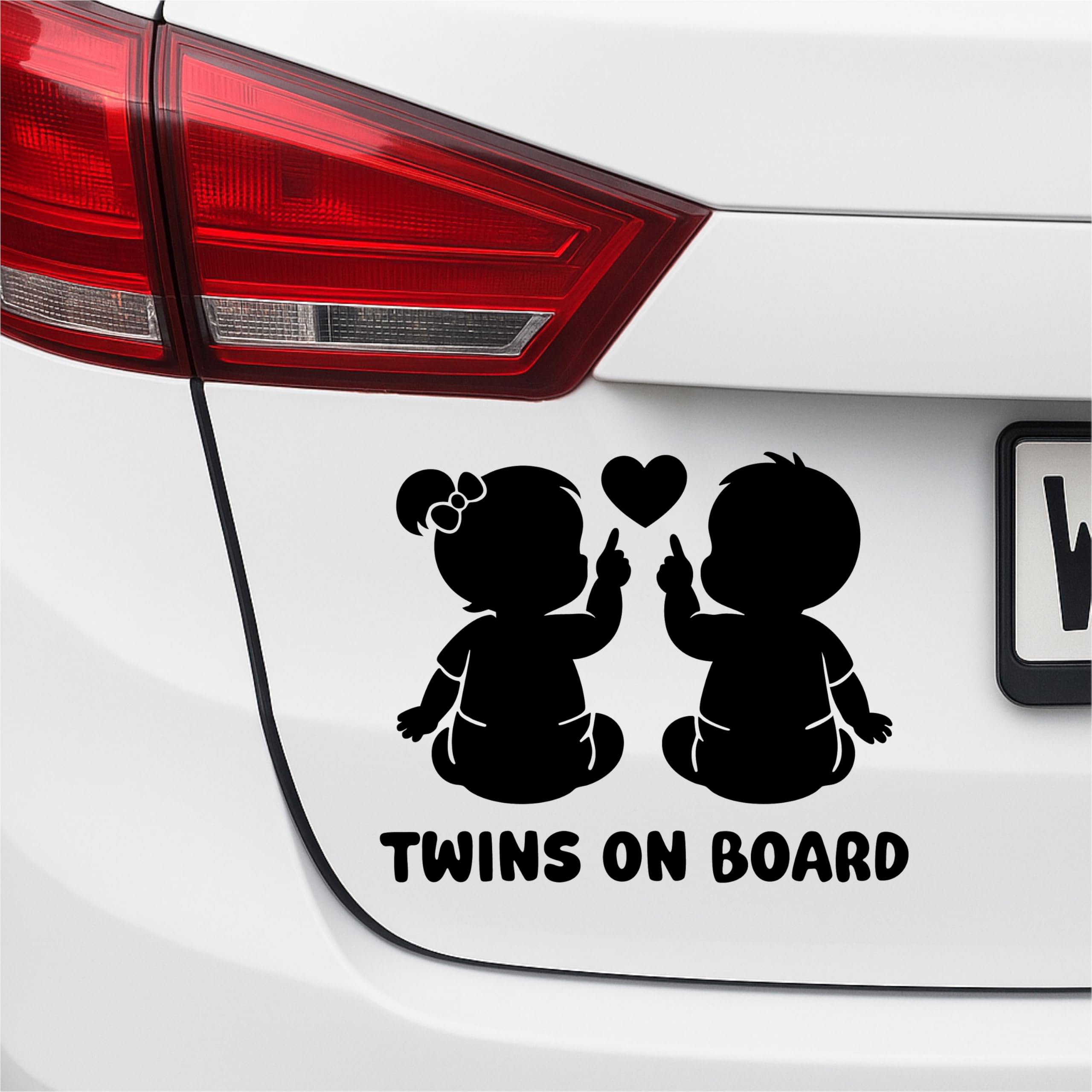 Twins on Board Sticker Car Baby Sticker Twins, Weatherproof Handmade in Germany 13 x 10 cm Boy, Boy, Girl, Girl
