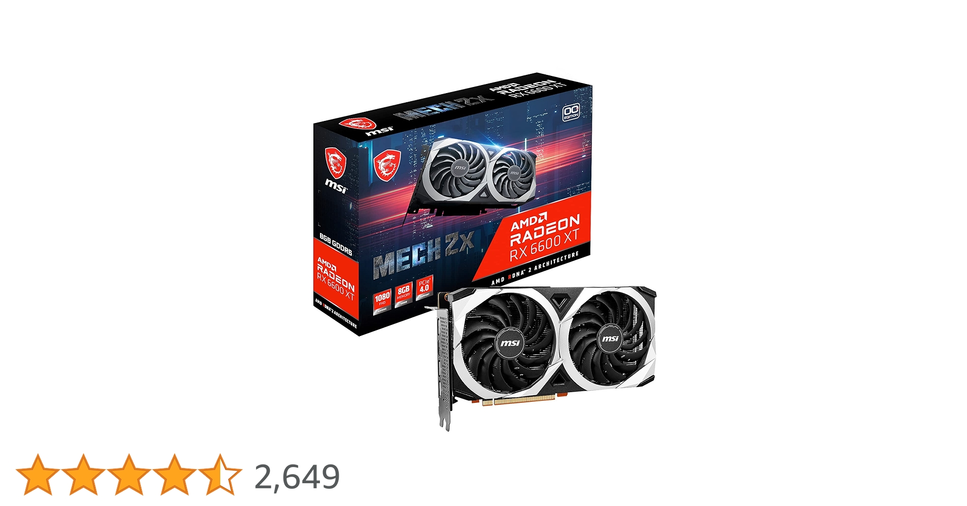 Amazon.co.jp: MSI Radeon RX 6600 XT MECH 2X 8G OC Graphics