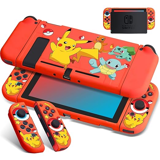 Pokémon FireRed & LeafGreen to Receive Physical Edition 9 811J2TEb5LL. SX522 Xcitifun Case Designed for Nintendo Switch for Girls Boys Kids Soft Slim TPU Switch Cases Cute Kawaii Character Cartoon Protective Shell Cover Compatible with Nintendo Switch 2017 - Red Animal