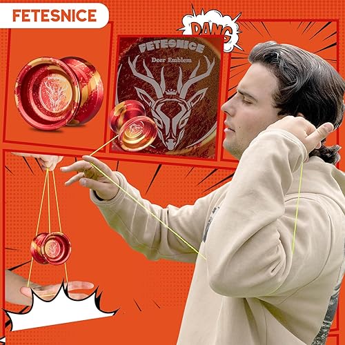 Miniatura 6 de FETESNICE Yoyo Yoyo profesional sensible de metal para niños principiantes, rodamiento Yoyo de repuesto para jugador Yoyo avanzado + herramienta de