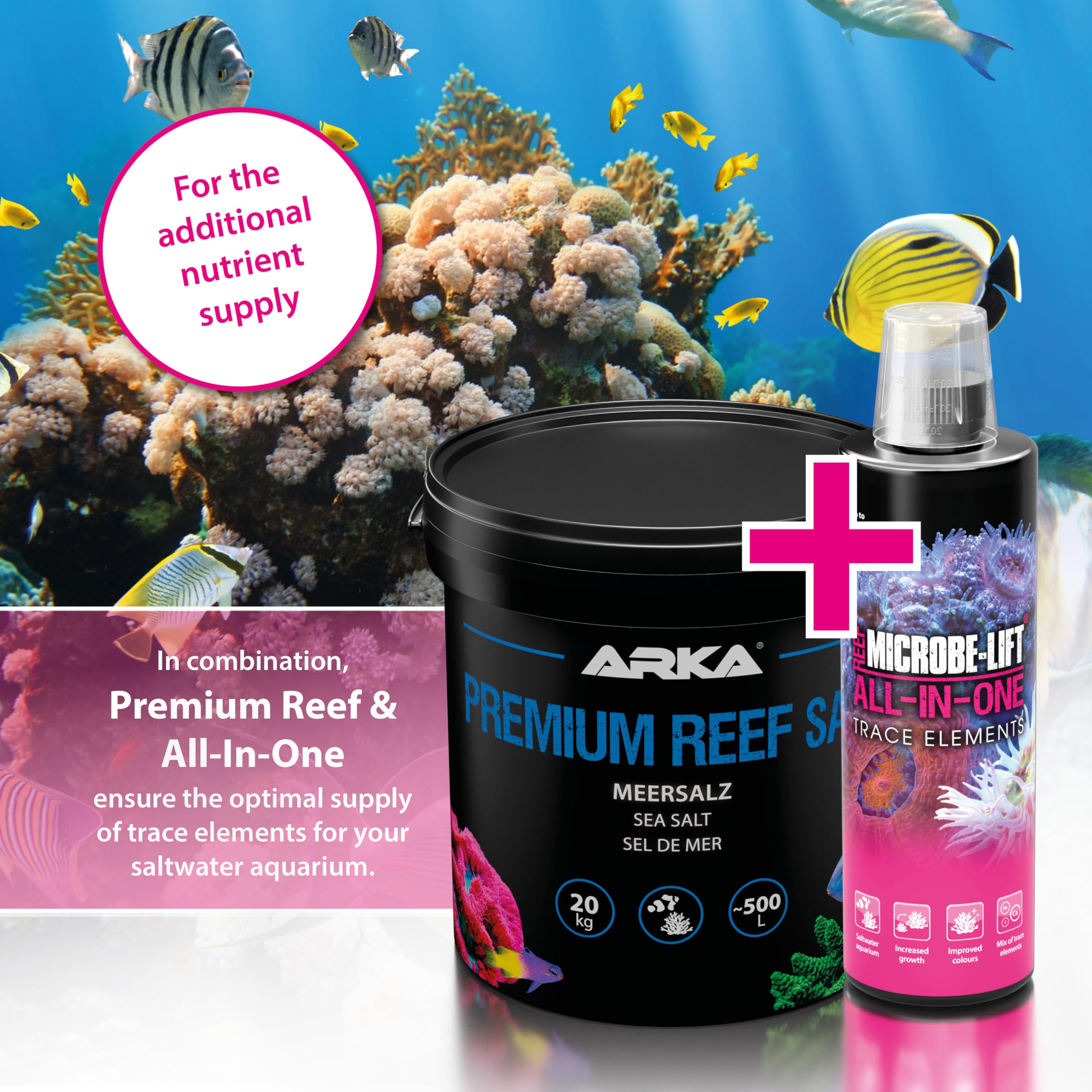 Sale marino 10  kg – ARKA Premium Reef Salt – sale sintetico per acquario marino – stimola la crescita dei coralli e i colori – si scioglie rapidamente, senza fosfati – parametri stabili