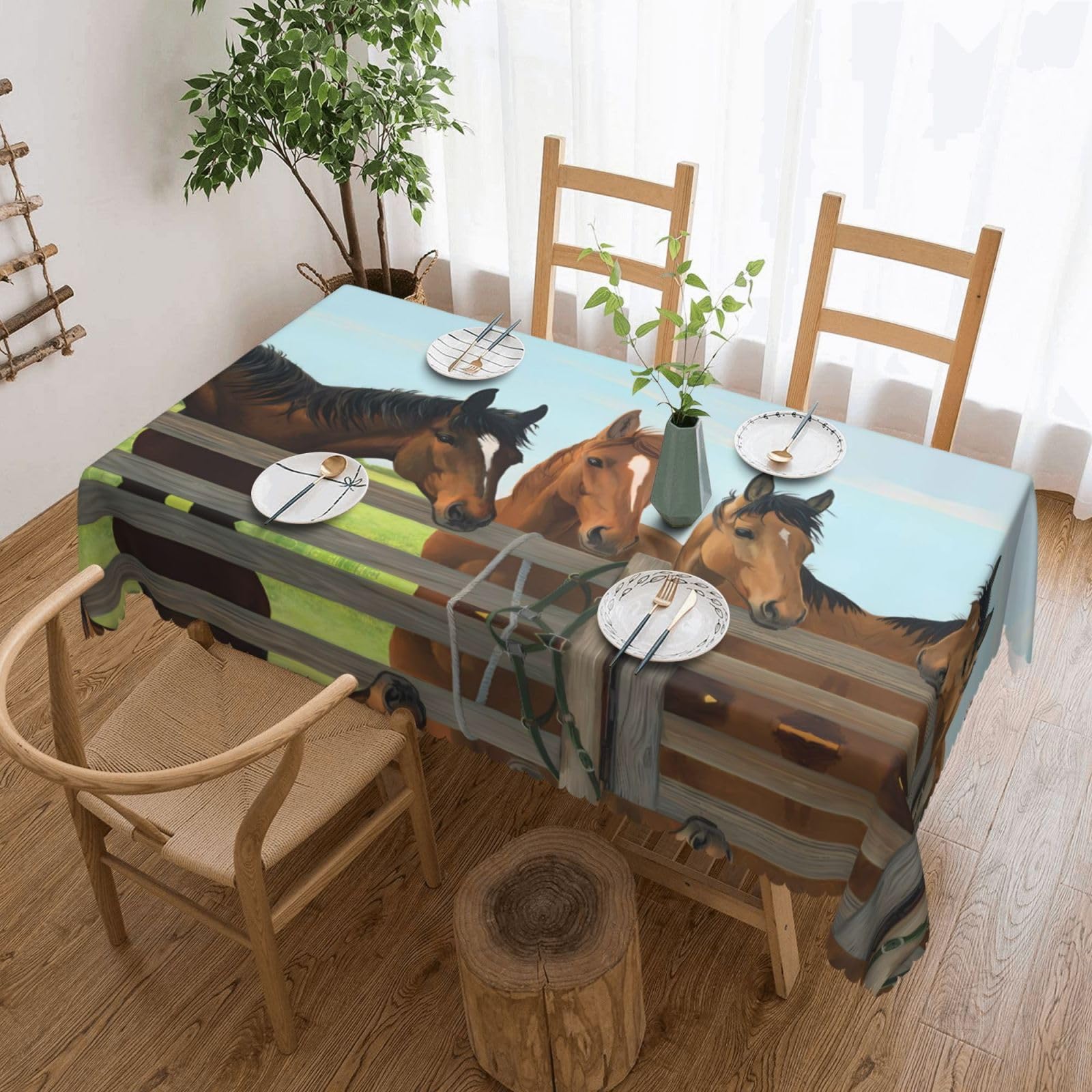 MROWYC Horse Printed tablecloths are suitable for hotels, picnics, and parties, and can effectively protect the tabletop