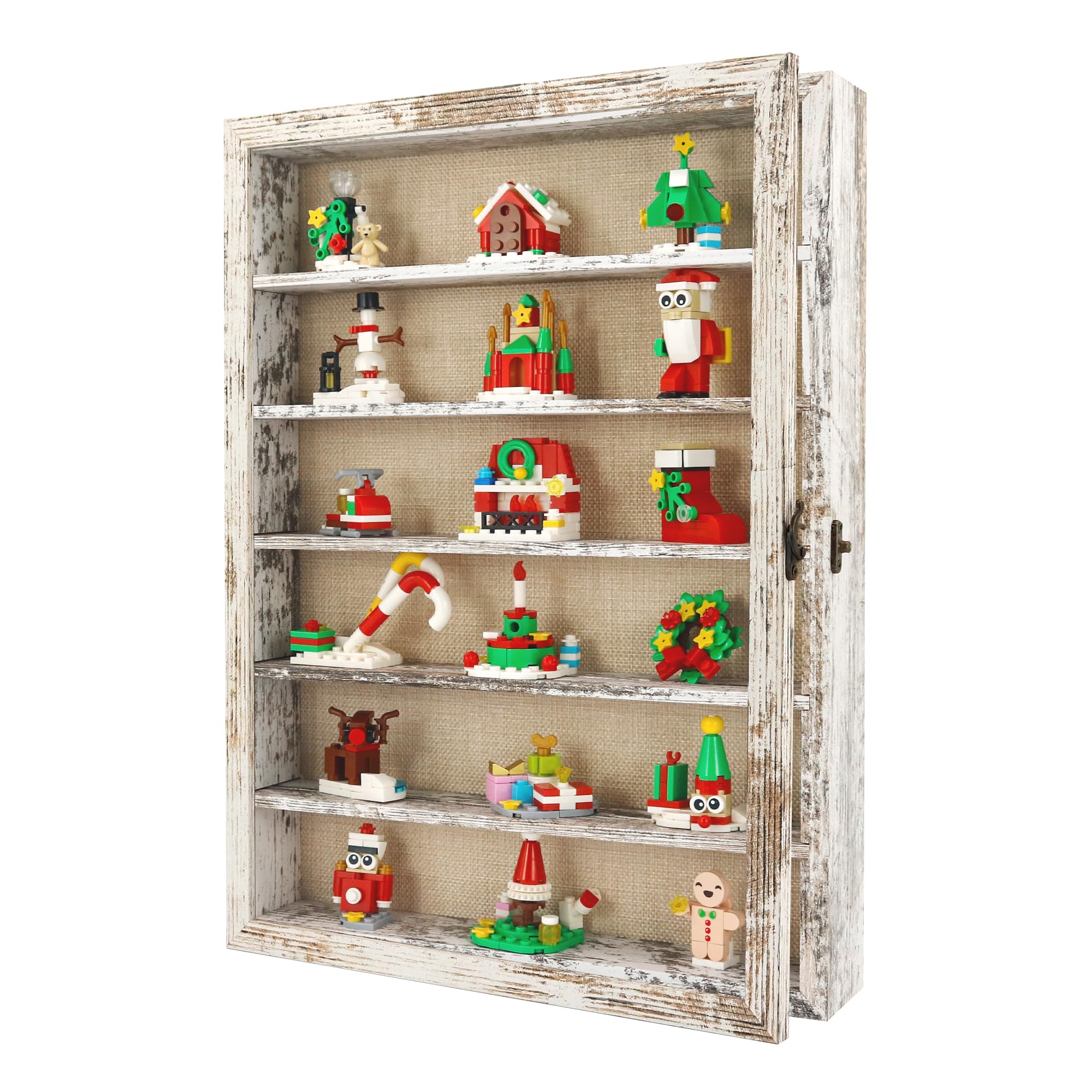 FramePro Shadow Box Frame Display Case 12x16 with Removable Shelves, Deep Memory Box Trinket Knick Knack Shelf Cabinet for Collector, Keepsake Coins Military Medals Wedding Flowers White