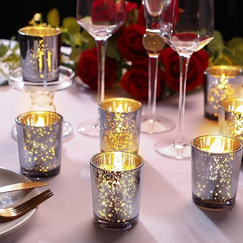 Miniatura 3 de Raiten 50 portavelas votivas de vidrio a granel, portavelas para velas de té, centro de mesa de boda, centro de mesa para el hogar, cumpleaños,