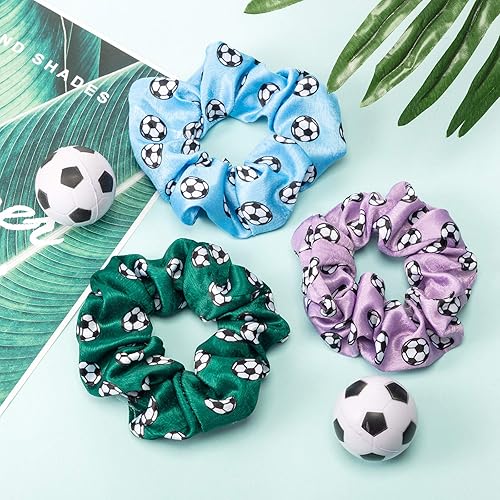 Miniatura 7 de Syhood 16 piezas de ligas elásticas para el pelo de fútbol, bandas elásticas para pelotas deportivas, accesorios de decoración de Halloween, regalo