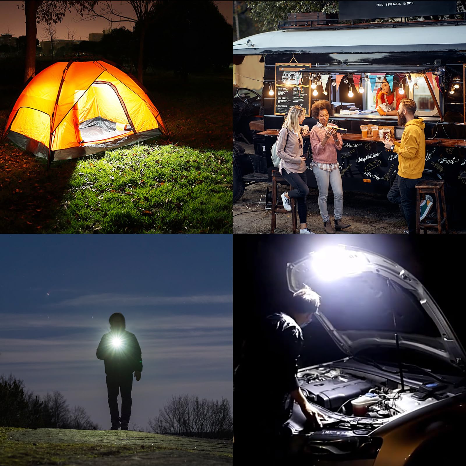 Campingzeltlicht, 19000 mAh, 60 W, 6000 lm, 3 Farb-Beleuchtungsmodi, IPX5, wasserdicht, LED-Hängelaterne, wiederaufladbar, Notfall, tragbarer Magnet, Outdoor, kabelloses Campinglicht