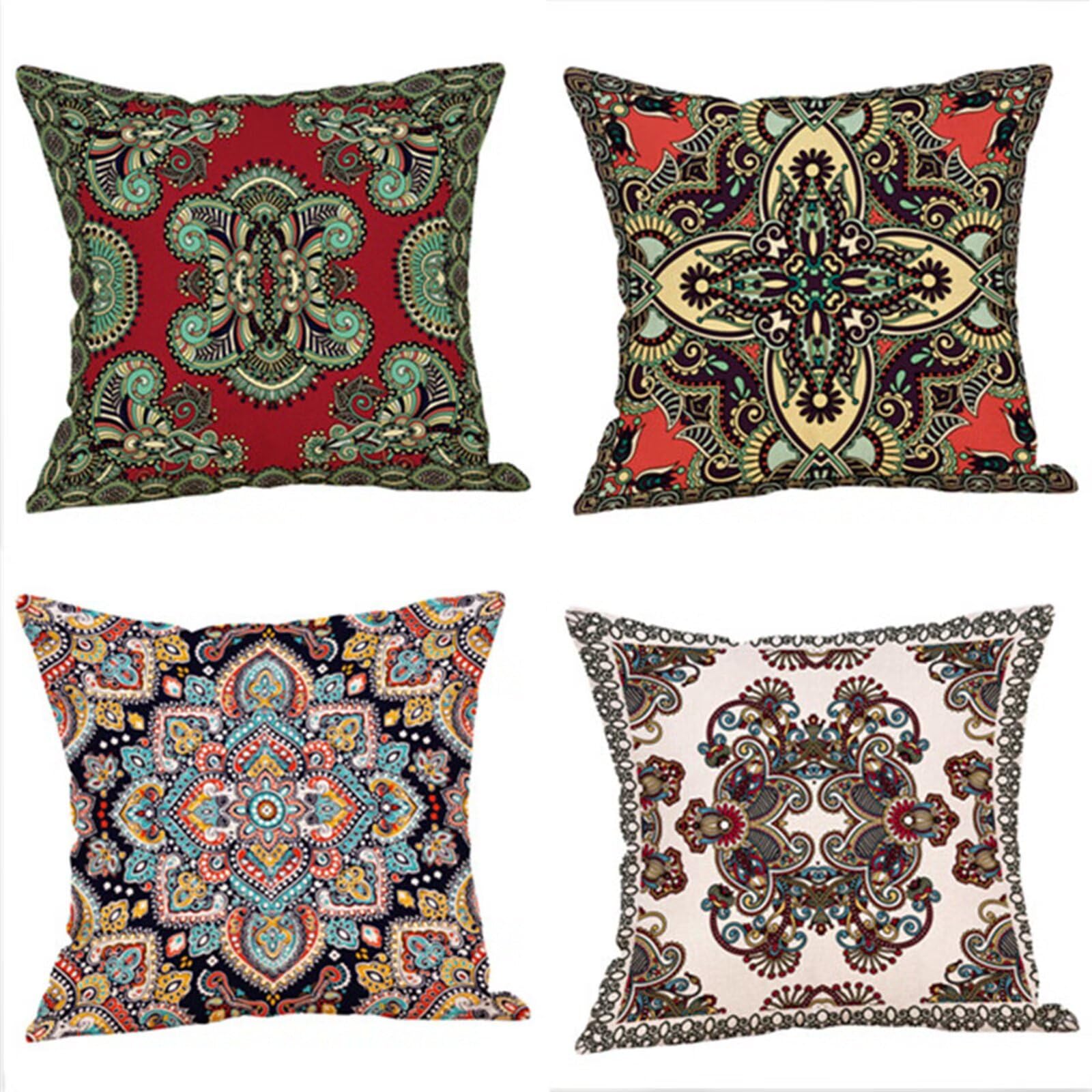 Dekoracyjne poszewki na poduszki w stylu vintage, datura, 56 x 56 cm, aksamitne poszewki na poduszki, z niewidocznym zamkiem błyskawicznym, nowoczesna poduszka na zewnątrz, na sofę, do ogrodu, dekoracja domu