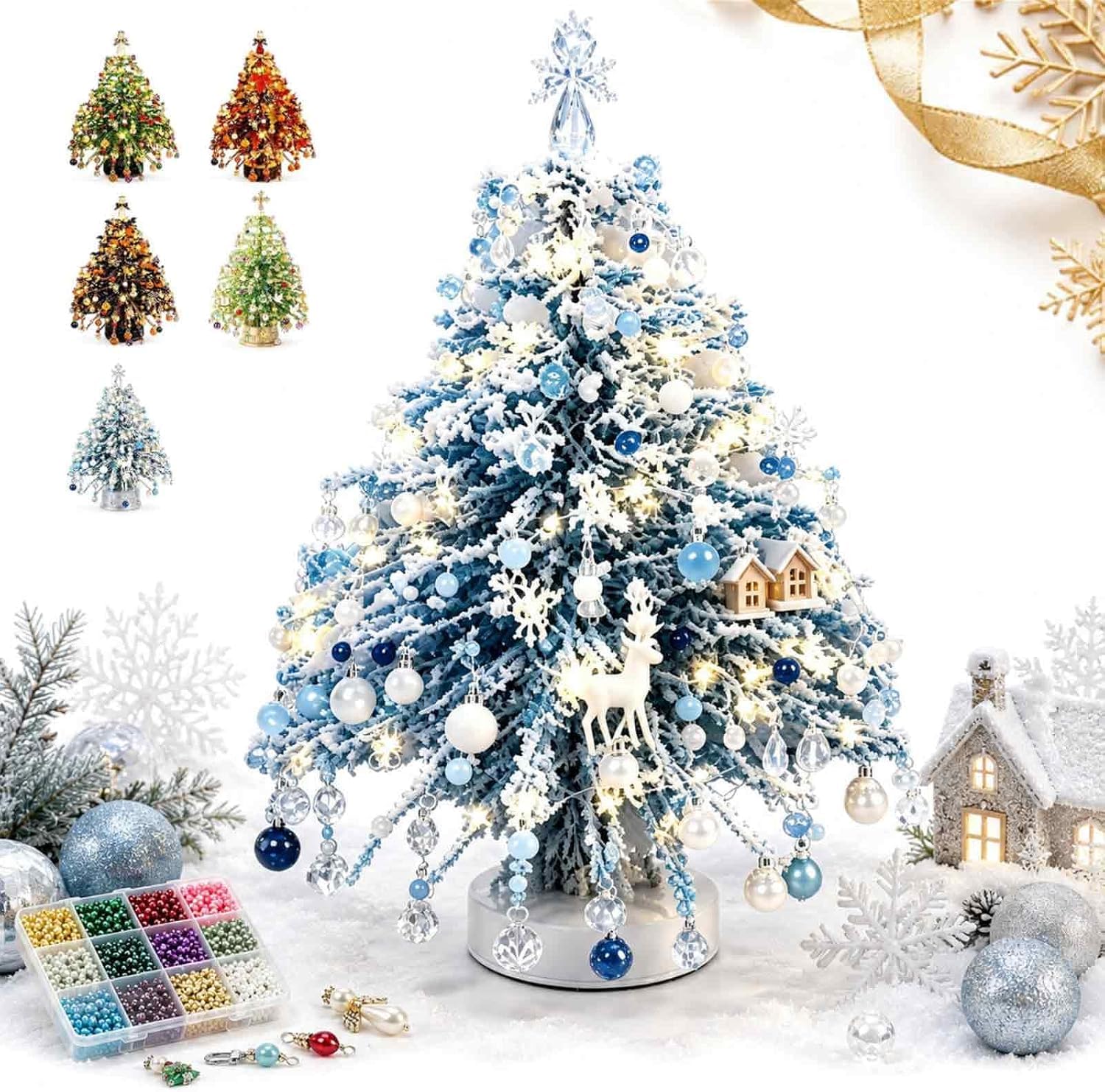 DIY Beaded Christmas Tree Kit | Crystal Bead Craft for Adults