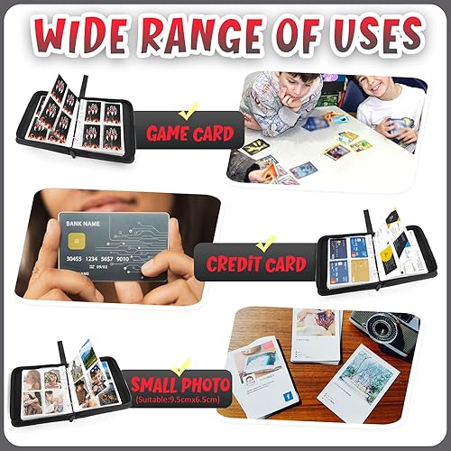 Miniatura 6 de GOROMA Carpeta de tarjetas con 4 bolsillos, 400 bolsillos con 50 fundas extraíbles, soporte para álbum con cremallera para coleccionista de