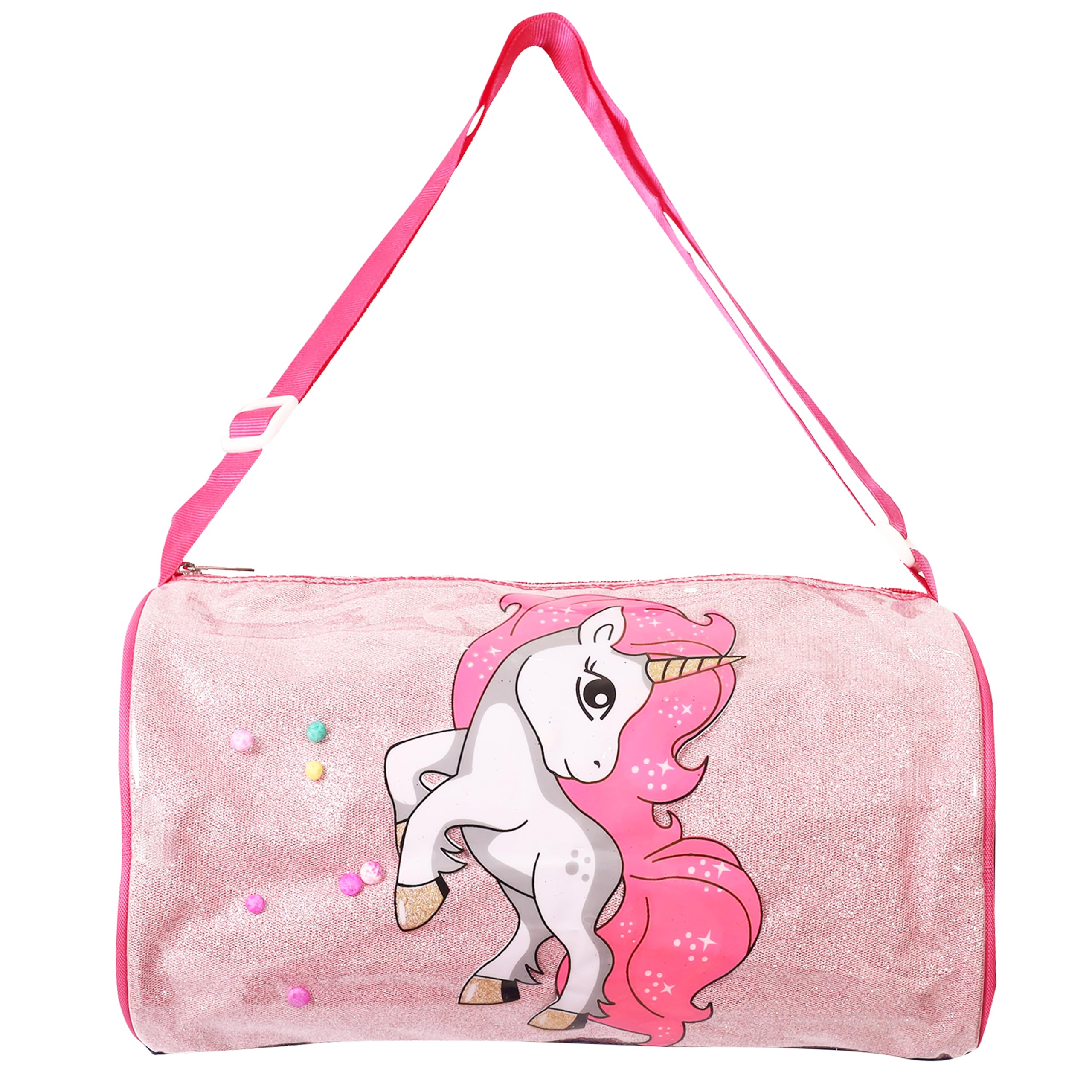 PRIME BAGS Stylish Glitter Dinosaur Polyester Duffel Bag Sports Duffel Bag for Girls Kids Duffle Bag for Travel, Girls Gym Duffel Bags Little Kid Weekender Overnight Sports Bag Pack of 1 (Unicorn)-image-28