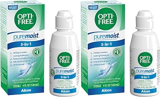 Opti-Free Multi-Purpose Disinfecting Solution, 4 Fl Oz | Puremoist Formula | Pack of 2