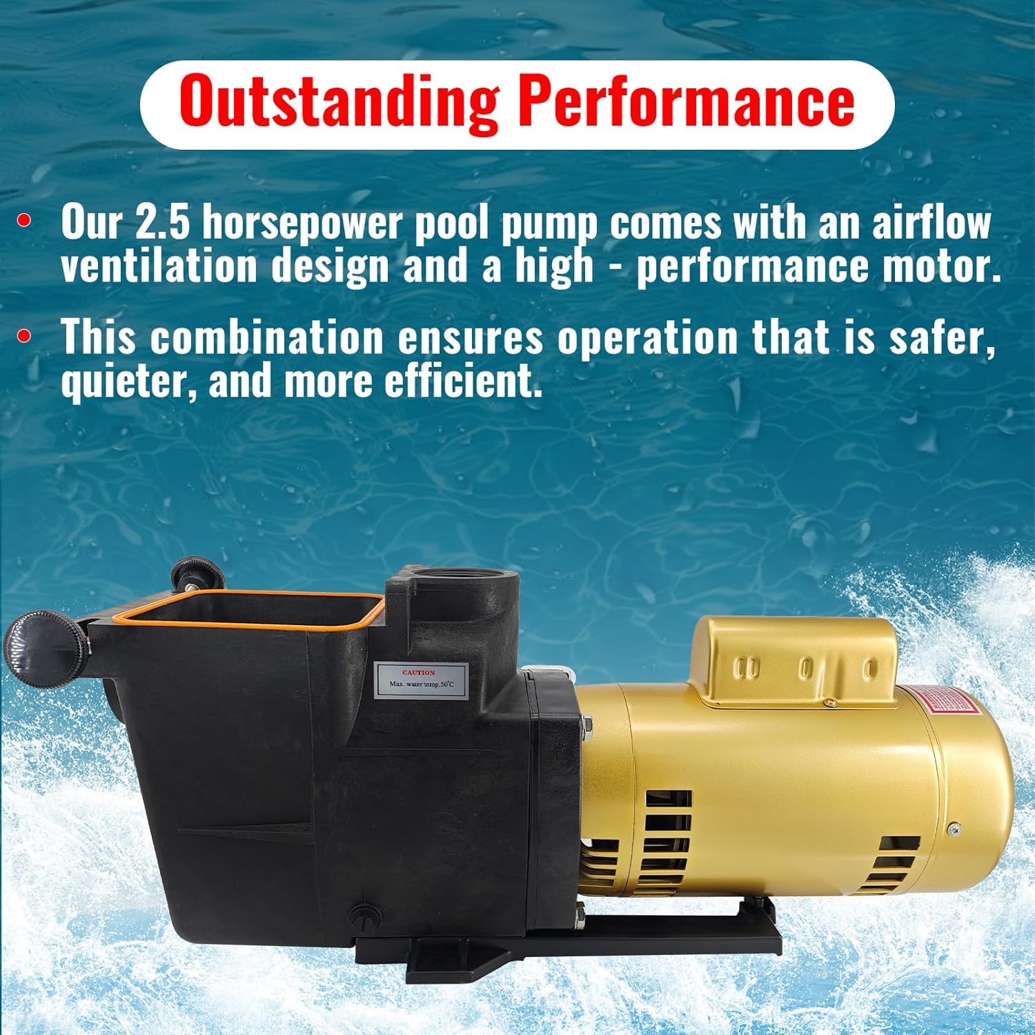 W3SP2621X25 Replacement Pool Pump 2.5 HP 115/230V Single Speed Compatible with Hayward SP2621X25 Pool Pump High Efficiency Pump for In-Ground Pool and Spas