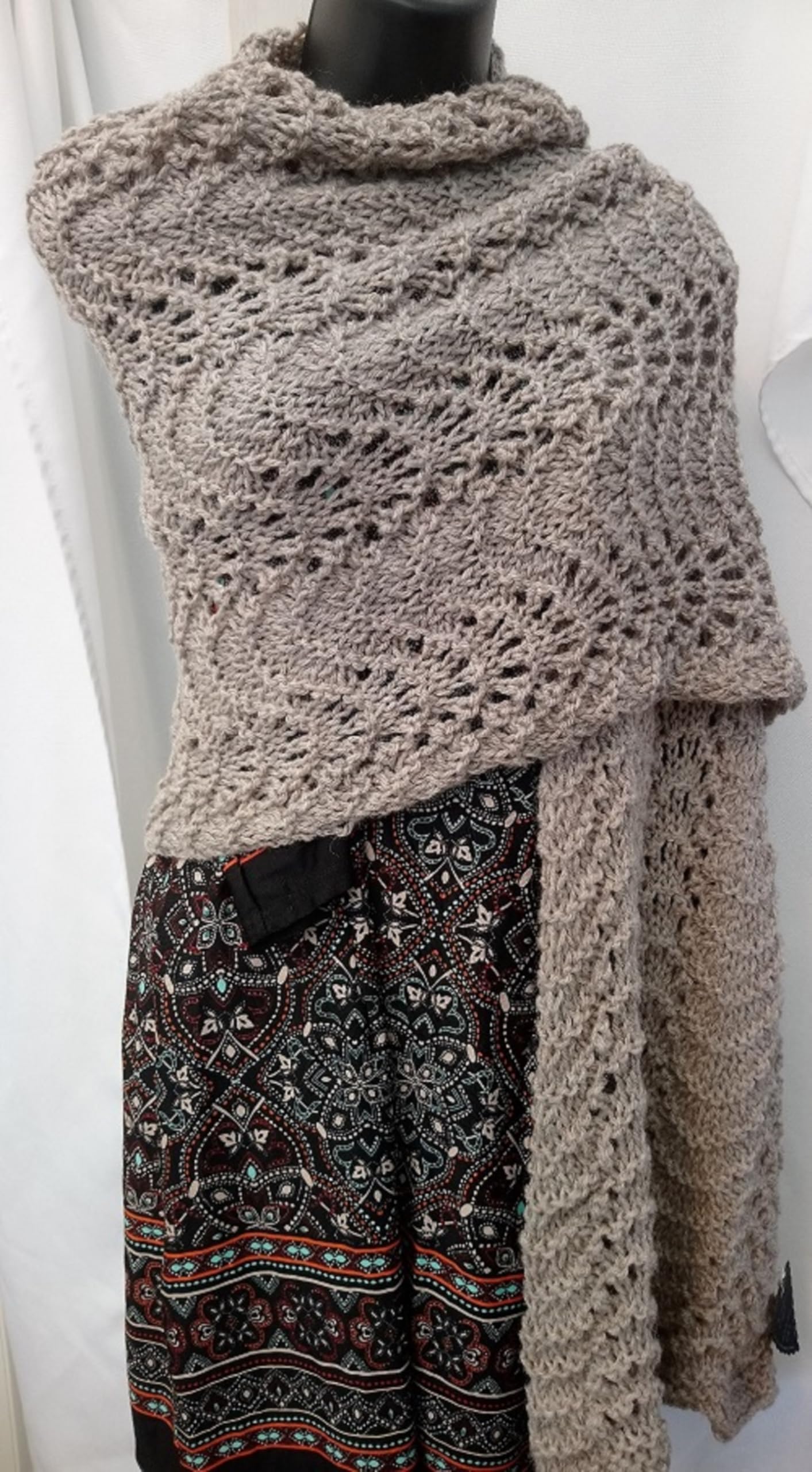 Light Weight Cosy wrap Knitting kit (Fawn)