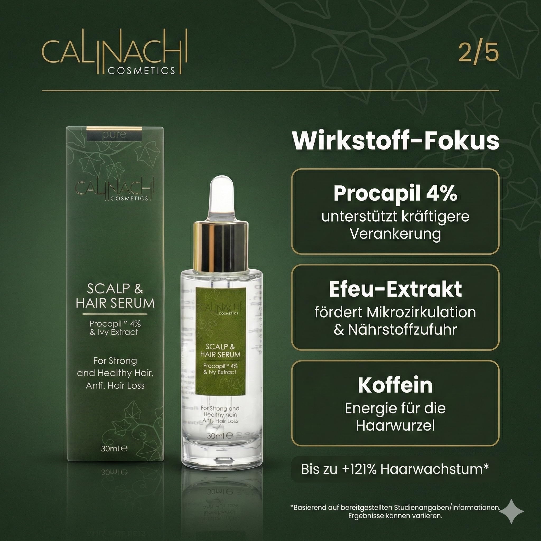 CALINACHI Kräuter-Shampoo & Haarserum Set 300+30 ml Procapil | 2-Schritte Kopfhaut-Routine aus Bärentraube-Kräuter-Shampoo und leichtem Serum für Glanz und bessere Kämmbarkeit