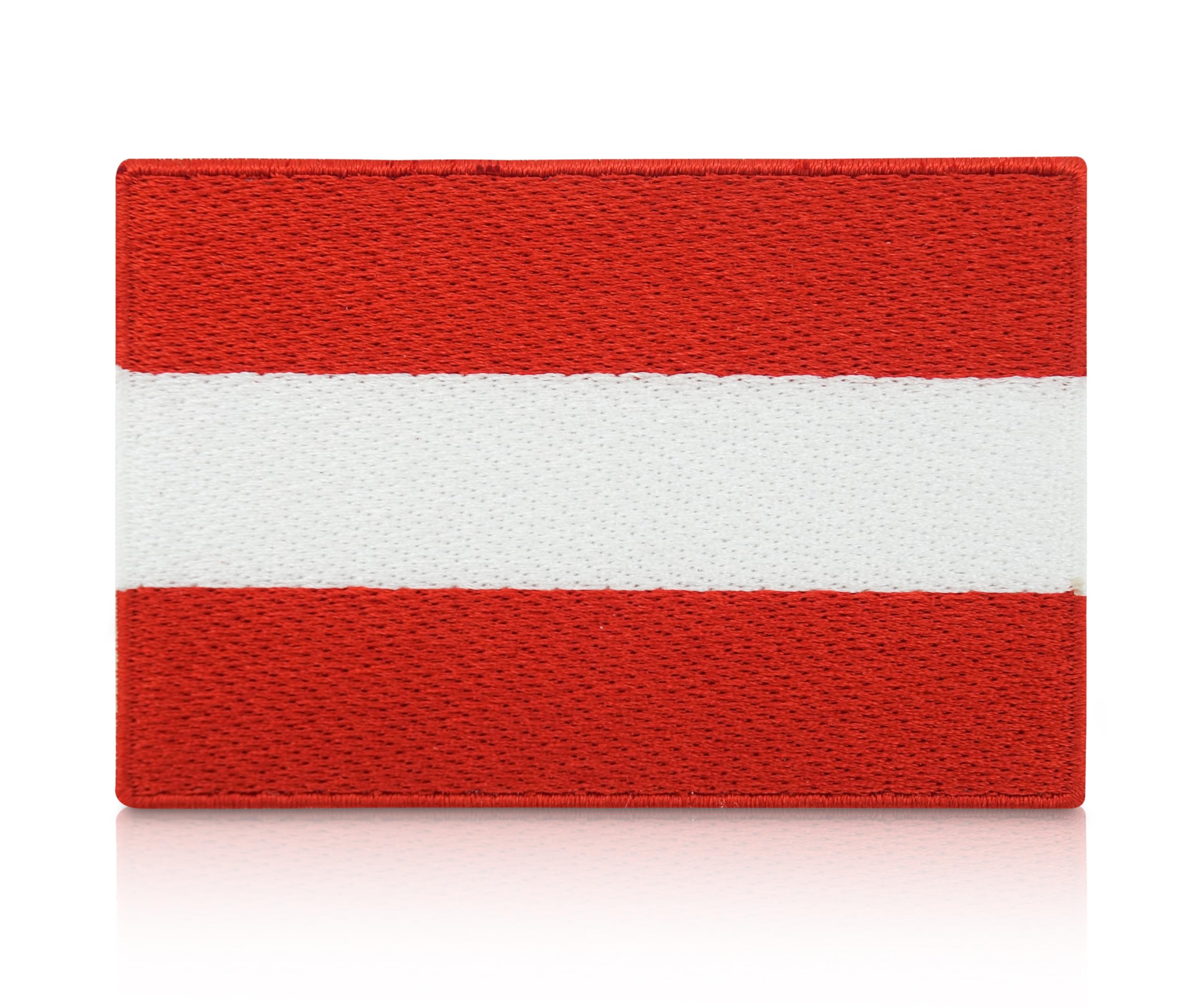 Icona Bandiera Austria Isolata Su Sfondo Bianco Distintivo Rotondo