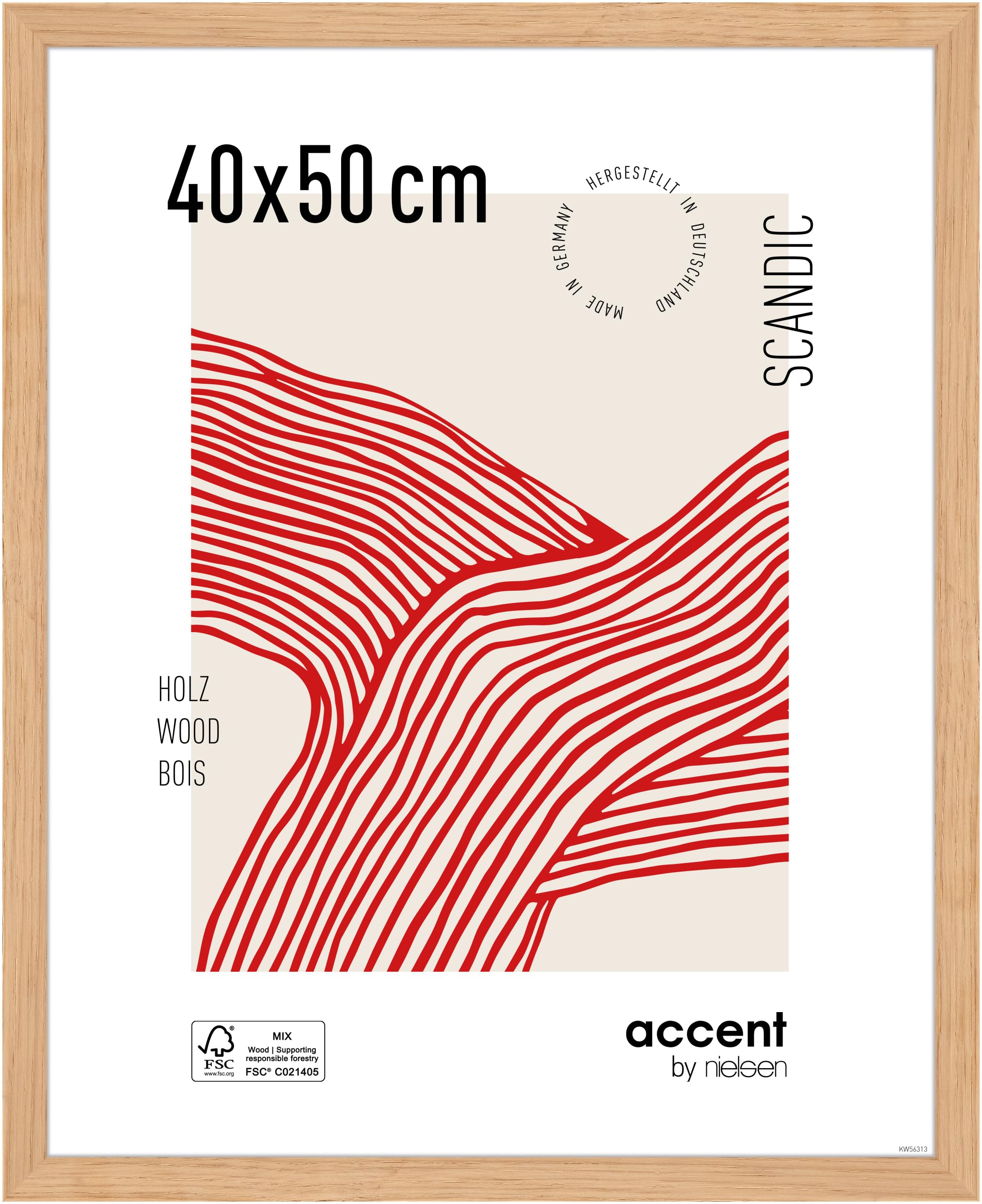 Nielsen Scandic Wooden Picture FrameOak Finish 40X50Cm With Float Glass And Push/turn Clips from B&Q