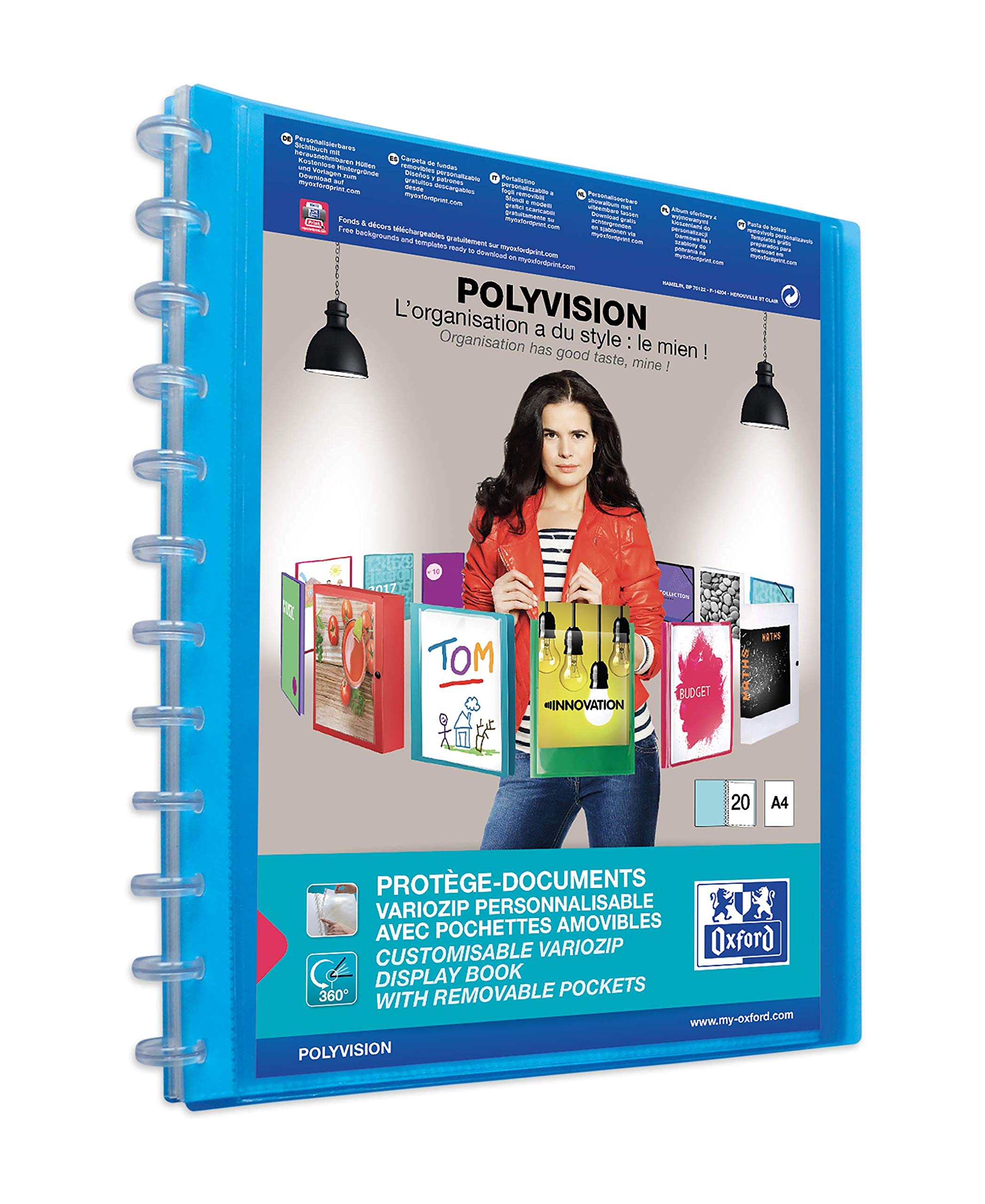 Elba 491241 Polypropylene Folder with 20 Pockets - Blue