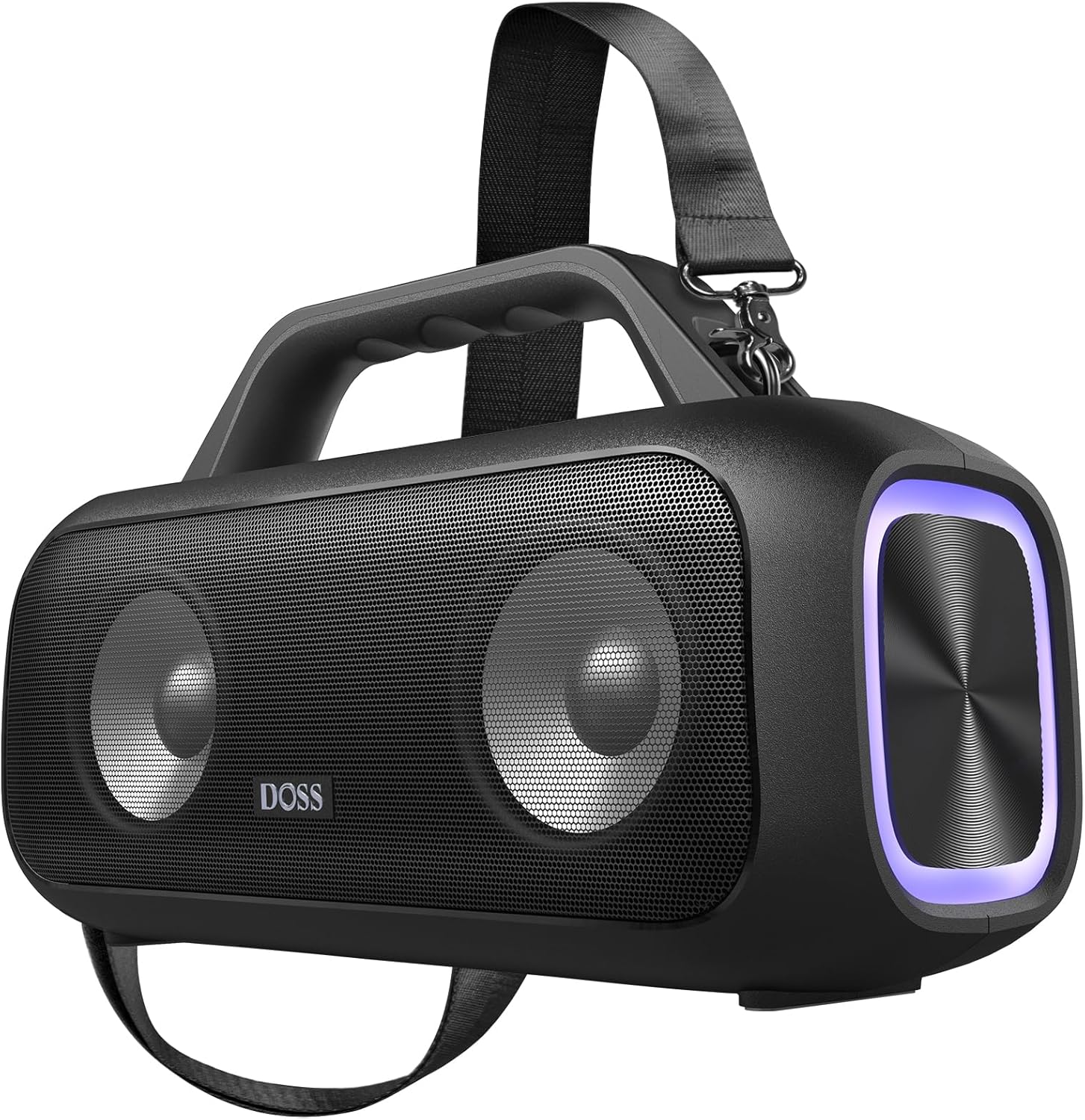 DOSS Extreme Boom S Portable Bluetooth Speaker – 60W Party Speaker with Rich Bass, IPX6 Waterproof, 25H Playtime & LED Lights, Wireless Outdoor Speaker for Camping, Beach, Pool