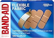 Band-Aid Brand Flexible Fabric Sterile Adhesive Bandages, Comfortable Cushioned Wound Care & Protection for Minor Cuts, Scrapes & Burns, First Aid, Hurt-Free Comfort Pad, One Size 1x3 In, 100 Count