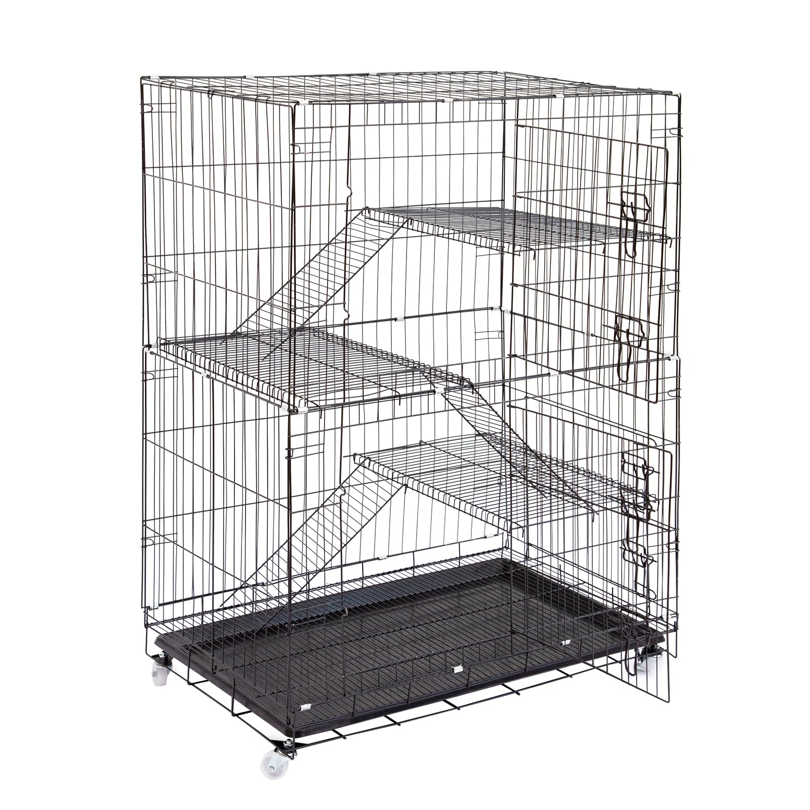 Amazonベーシック 猫ケージ キャットケージ 大型 3段 ブラック Amazon.co.jp: Amazonベーシック 猫ケージ キャットケージ 大型 3段