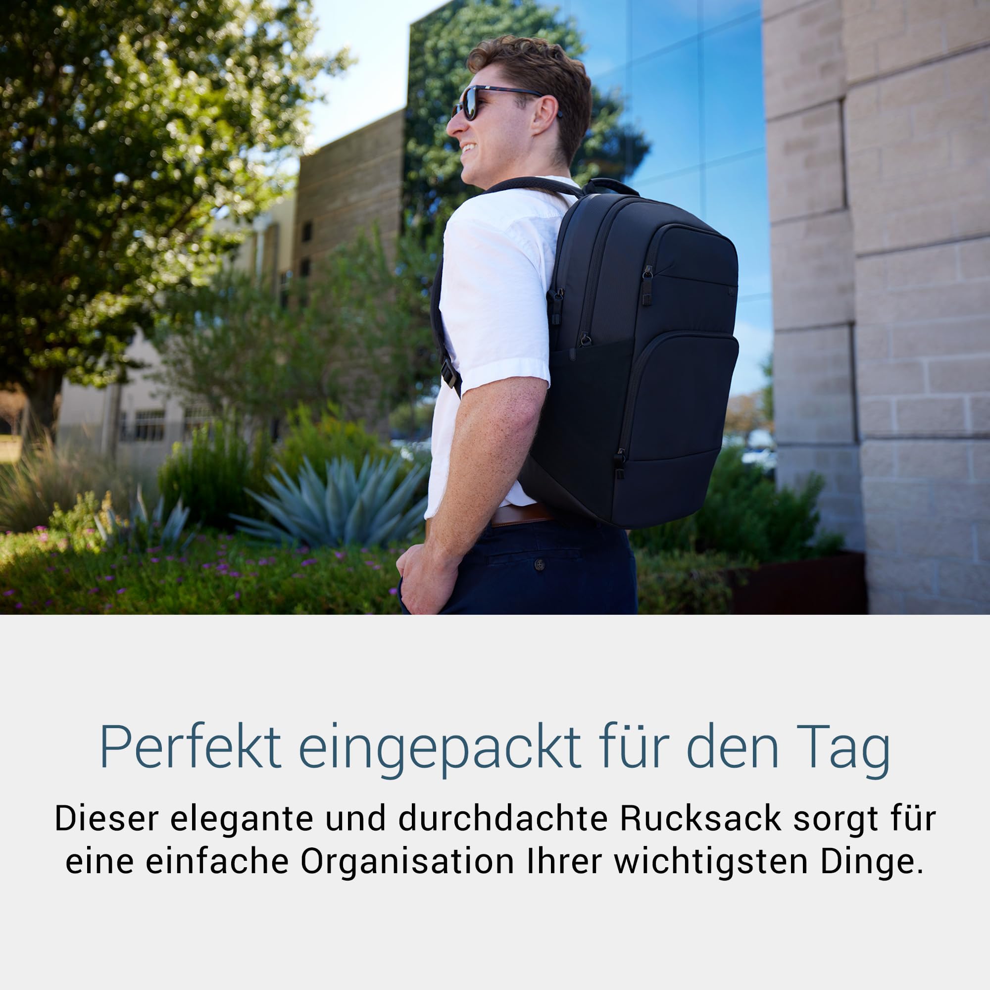 Dell CP5626 EcoLoop Backpack, 23L, 53% Recycled Material, Schwarz | Gepolsterte Schulterriemen, wasserfeste Reißverschlüsse, PU-beschichtete Unterseite, Laptopfach für 14-16-Zoll, 762 g