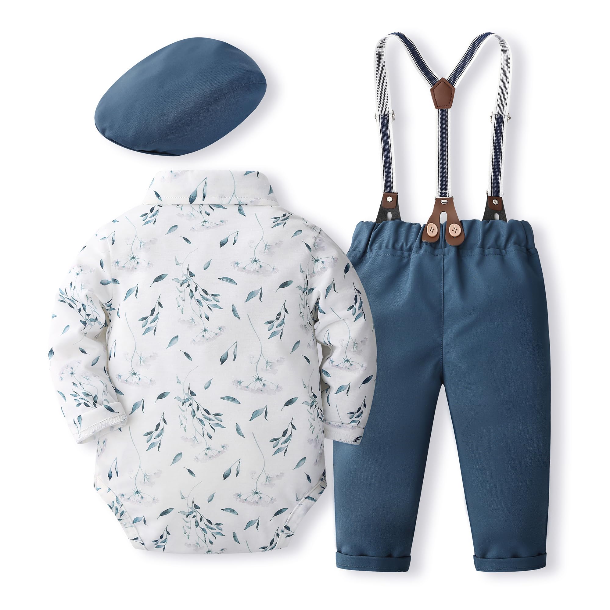 Volunoby Bebe Garçon Costume Gentleman, Noeud Papillon Chemise + Pantalon 5 Pièces