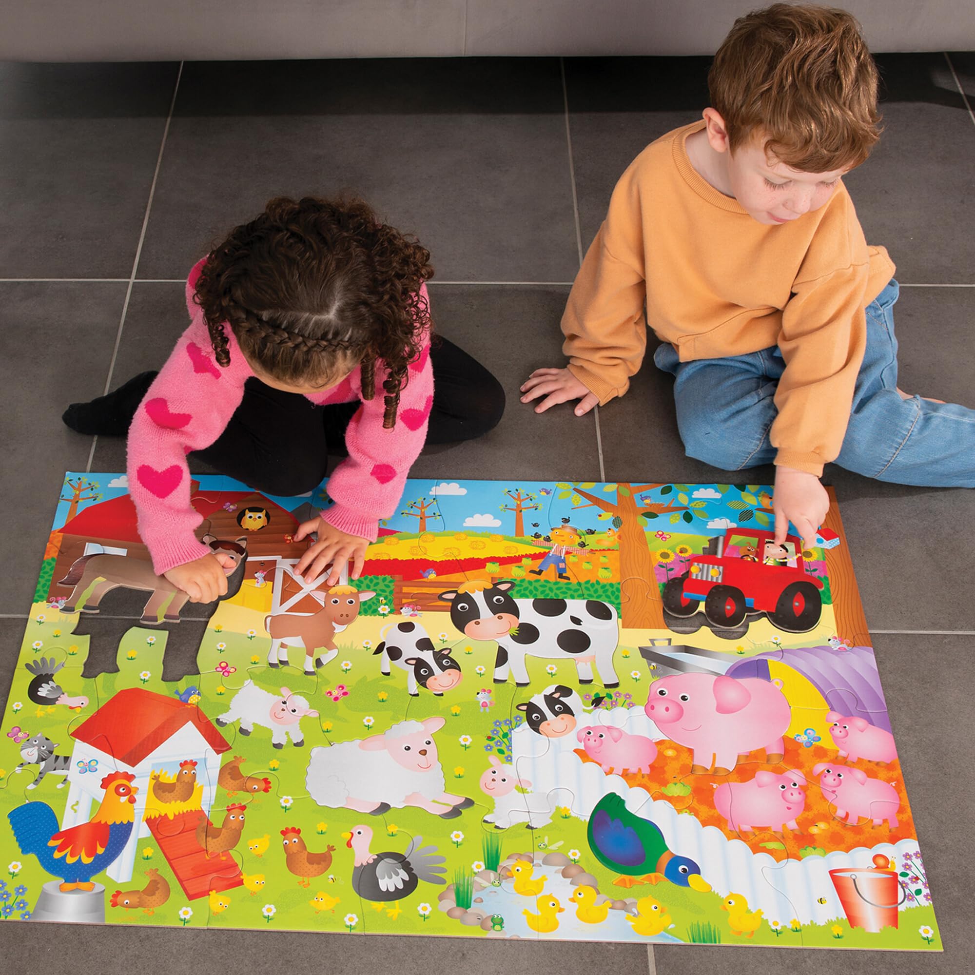 Galt Toys, Giant Floor Puzzle - Farm, Floor Puzzles for Kids, Ages 3 Years Plus