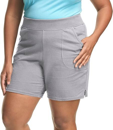 Just My Size Women's Plus Cotton Jersey Pull-On Shorts