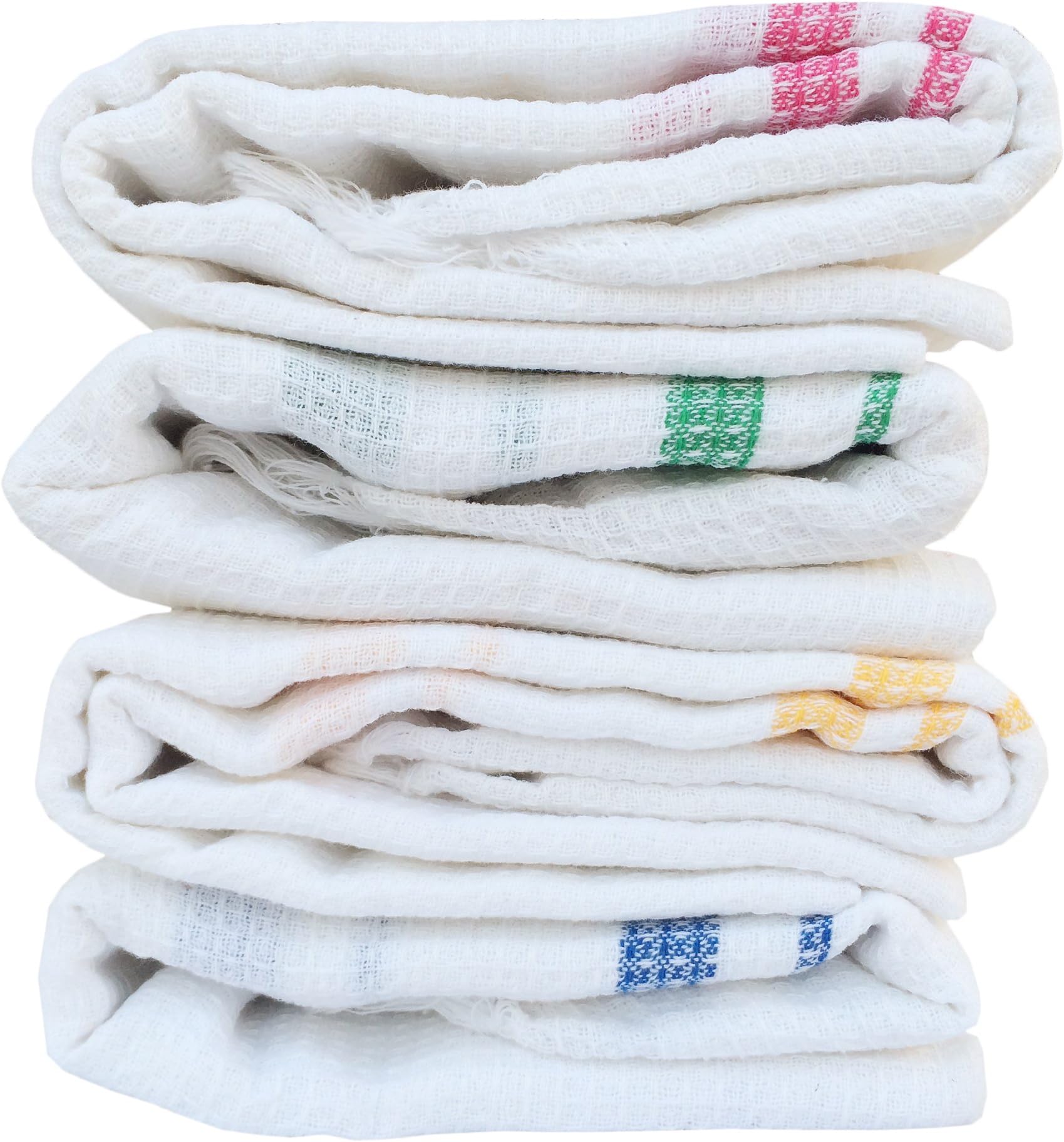 Fancyadda Handloom Cotton Bath Towels for Kids (Pack of 4, Light Weight, White Color, Honey Comb Pattern, Quick Dry, SKin Friendly)