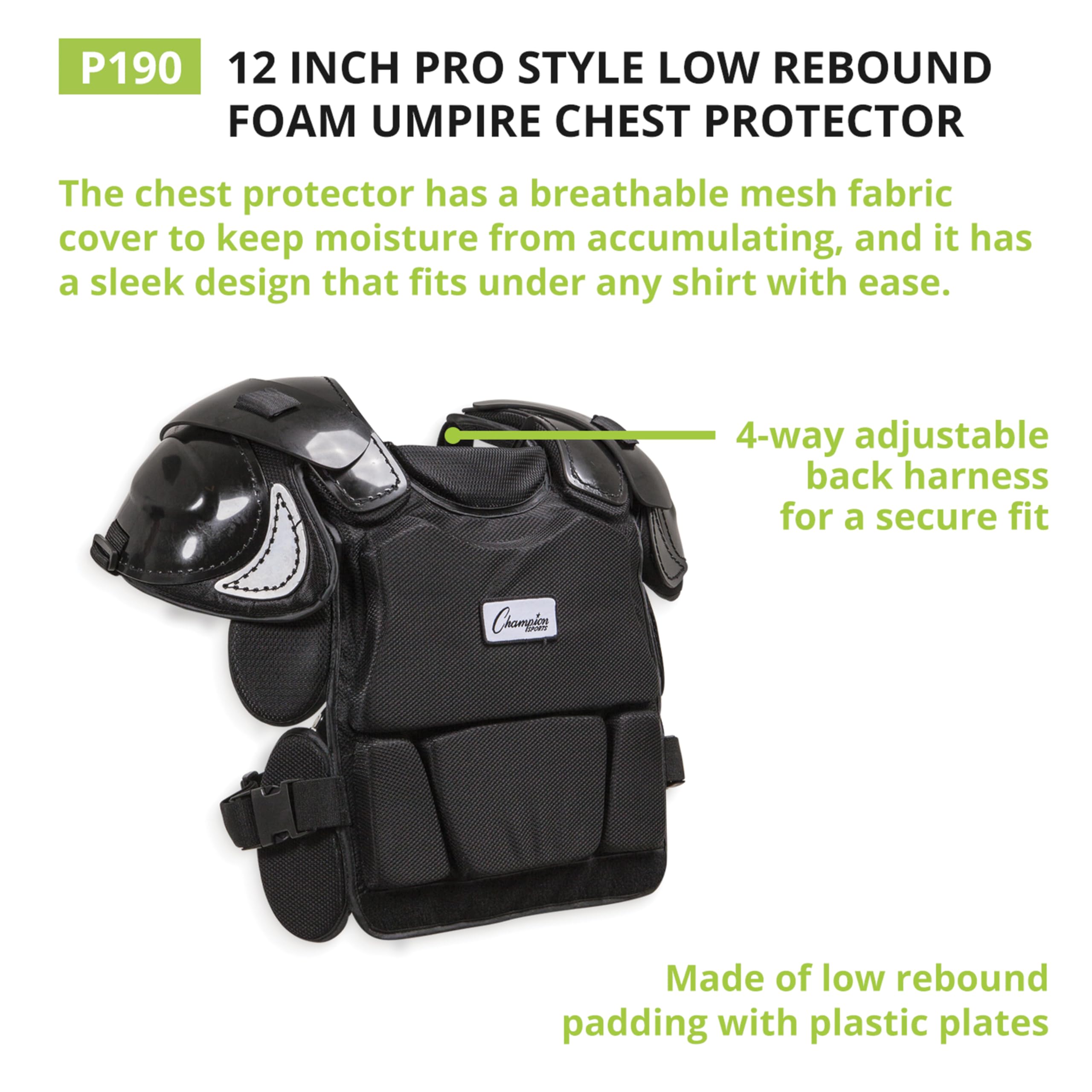 Champion Sports Pro Style Faible Rebond en Mousse Arbitre de Coffre Protection