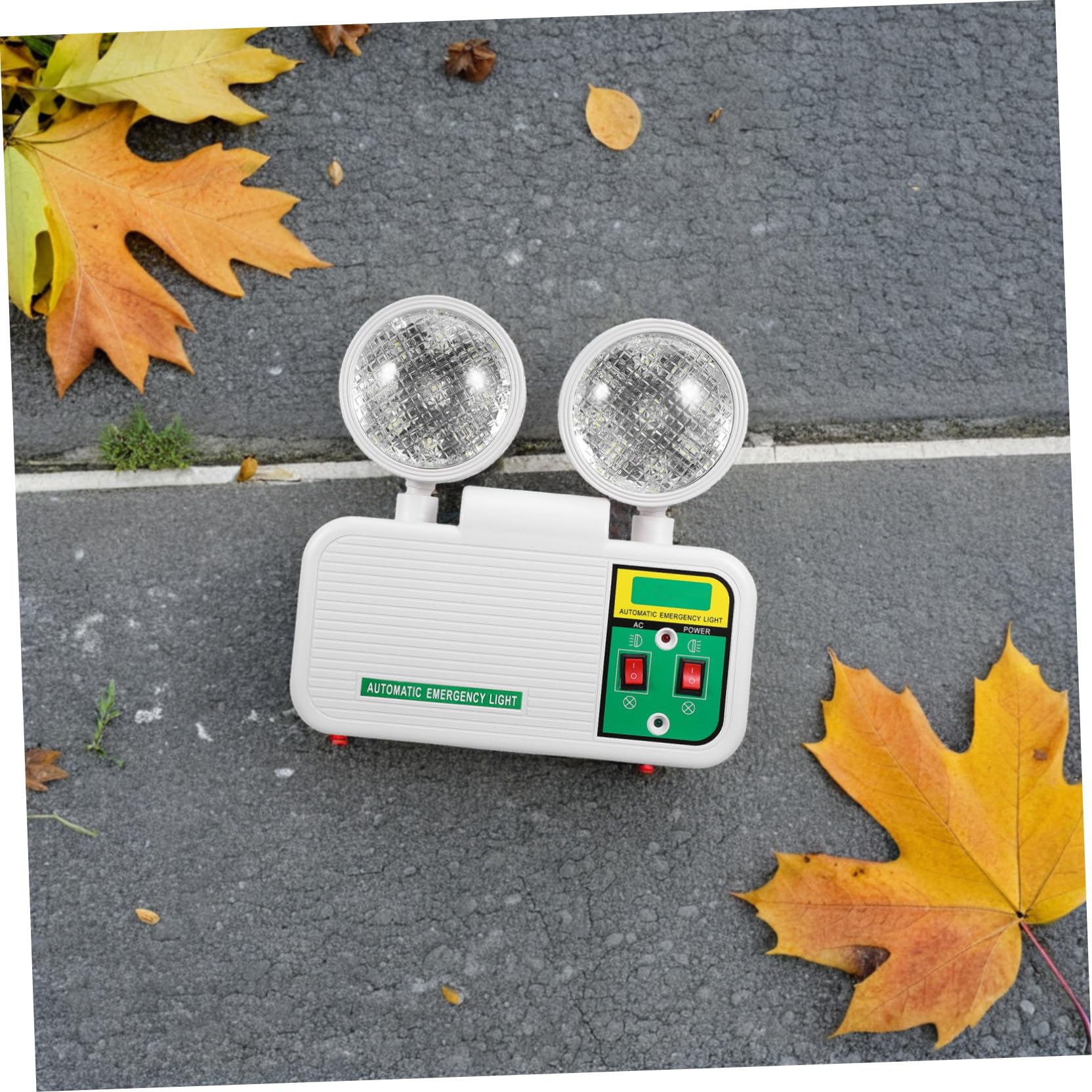 GLEAVI Iluminación de emergencia interior, foco LED doble de montaje en pared, lámpara de seguridad industrial de plástico para fábricas, oficinas, hoteles, escuelas, teatros y zonas de incendios.