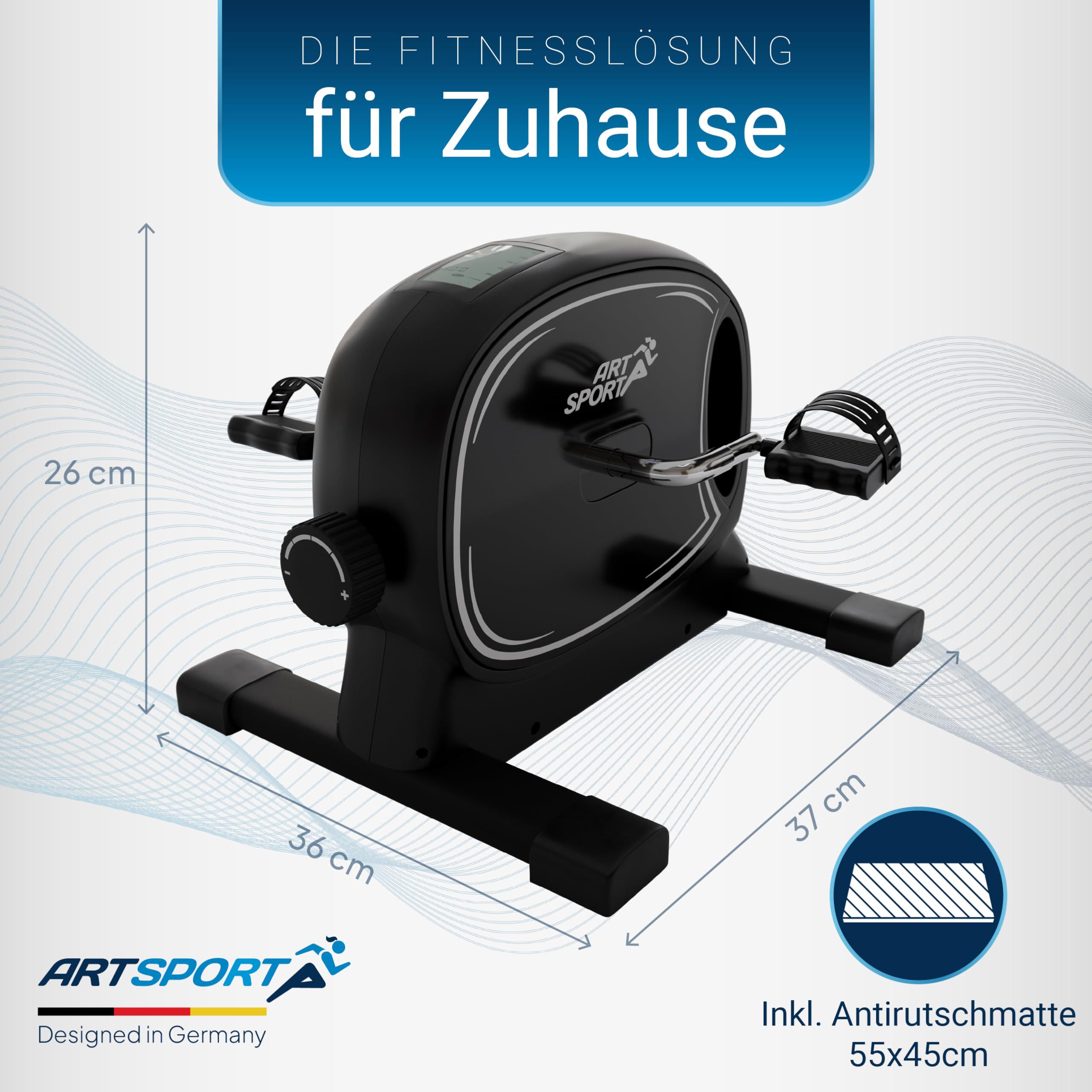 Juskys Pedaltrainer Sportivo - leiser Heimtrainer Fitnessgerät für Senioren