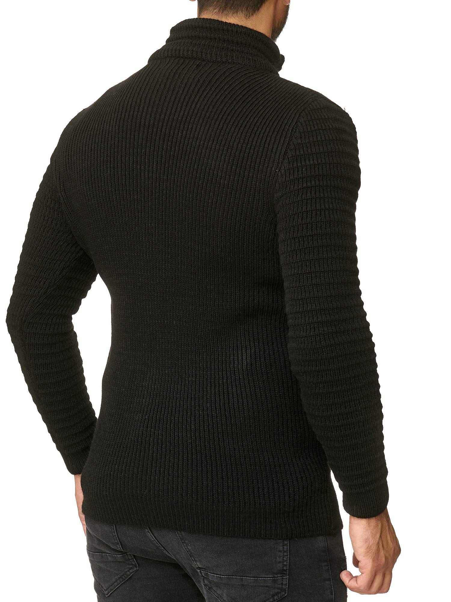 RED BRIDGE Cárdigan de Punto para Hombre con Cremallera y Cuello Alto