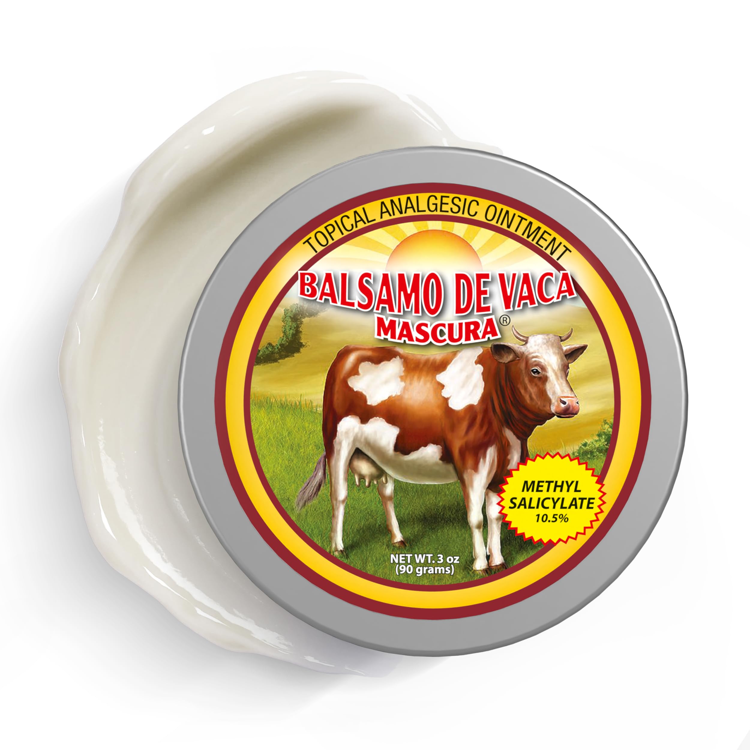 BALSAMO DE LA VACA MASCURA Topical Analgesic โ Muscle rub with Methyl Salicylate and Dual-Action Cooling-Warming Effect for Joint and Back Pain Relief, Muscle Recovery 3 oz | 1 Pack