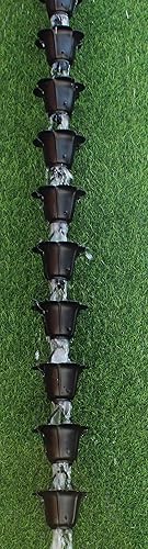 Miniatura 6 de KAM Home - Kit de instalación de cadena de lluvia con perno de latón y adaptador de canaleta (12 pies, negro)