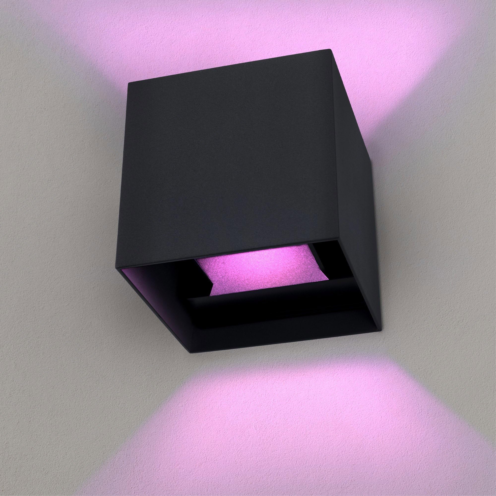Ledvion Black - Smart Led Wall Light Nevada, Rgbww, Ip54, Indoor/Outdoor, Outdoor Lamp, Garden Lighting