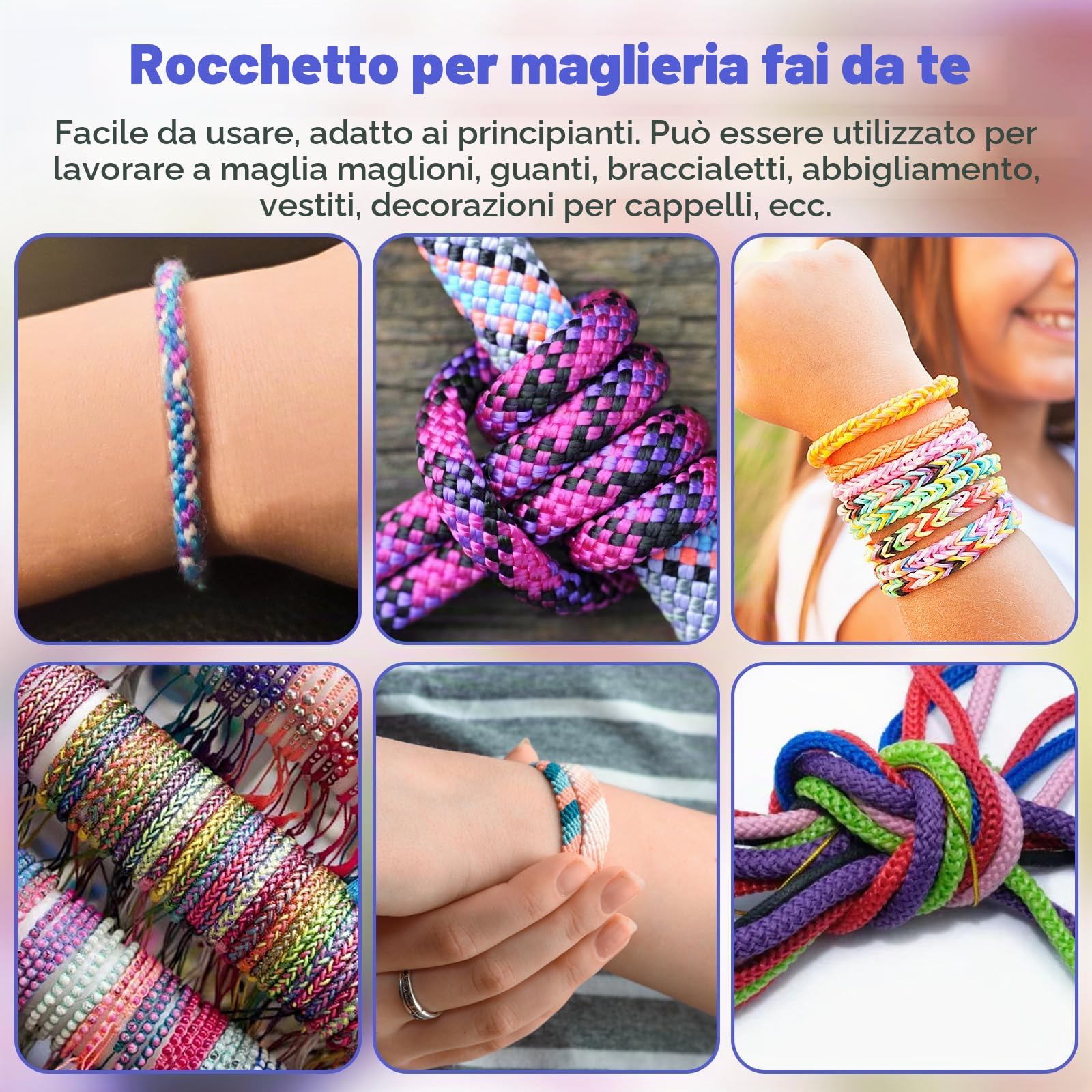 Macchina da Maglieria Manuale, Mini Macchina da Maglieria Manuale in Plastica, Macchina da Maglieria A Mano per Calze, Gioielli, Braccialetti, Cappelli, Fai da Te (Blu Navy)