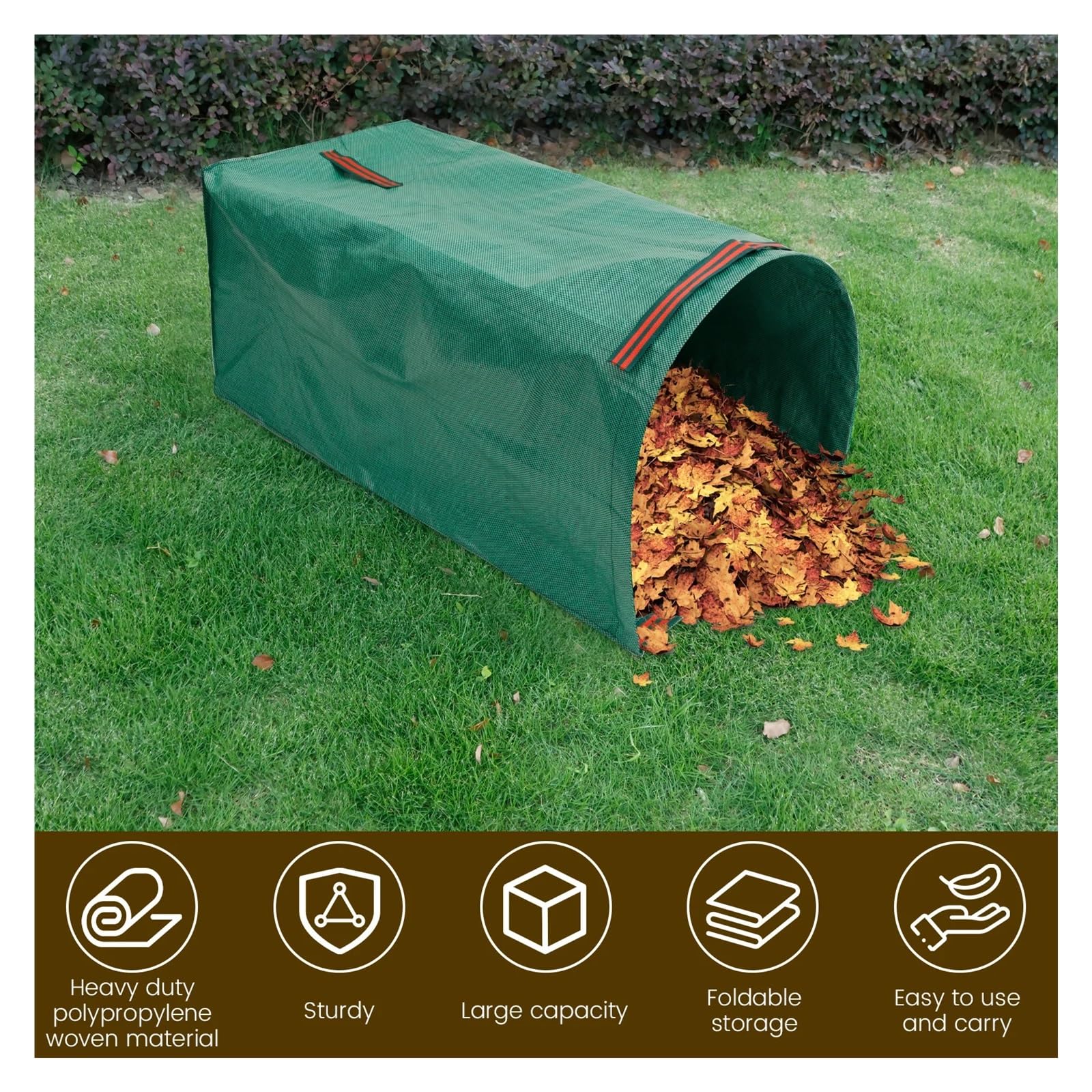 Recoge Hojas Jardin Bolsas for residuos de jardín (2 unidades, 270 l, gran capacidad, con 3 asas resistentes, reutilizables, impermeables)