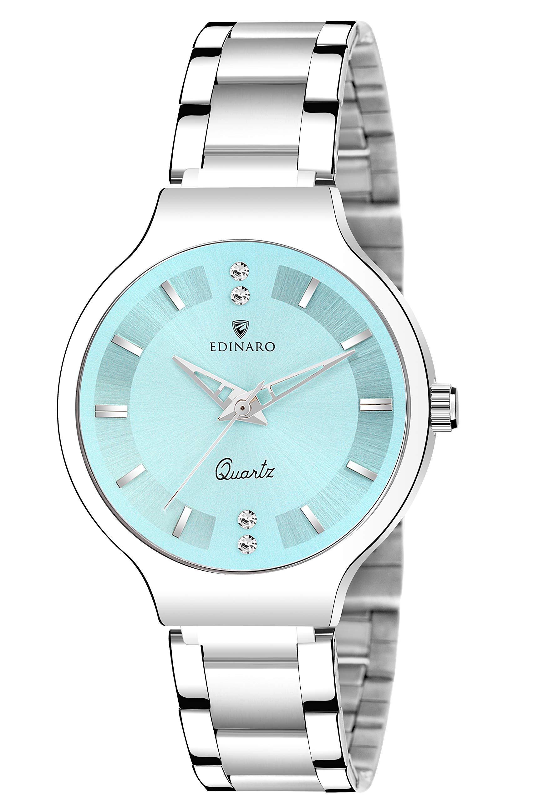 EDINARO Round Dial Stainless Steel Bracelet Chain Analogue Wrist Watch For Women And Girls - Green (B085ZNK86R) Amazon Price History, Amazon Price Tracker