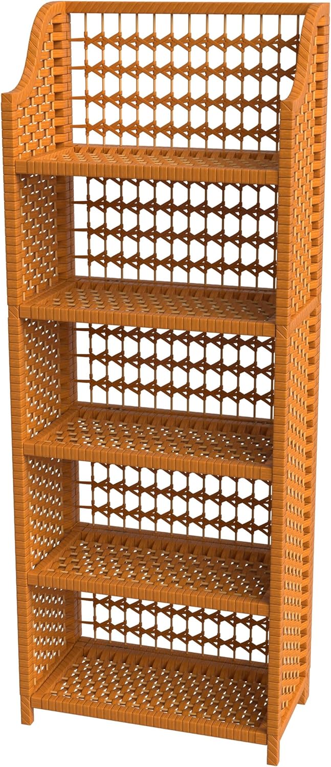 Red Lantern 53" Natural Fiber Shelving Unit - Honey