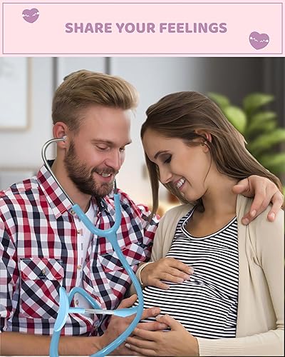 Miniatura 3 de Skywin Fetoscopio para detección de latidos cardíacos de bebé (azul) - Monitor de latidos cardíacos para bebés en casa con el estetoscopio de