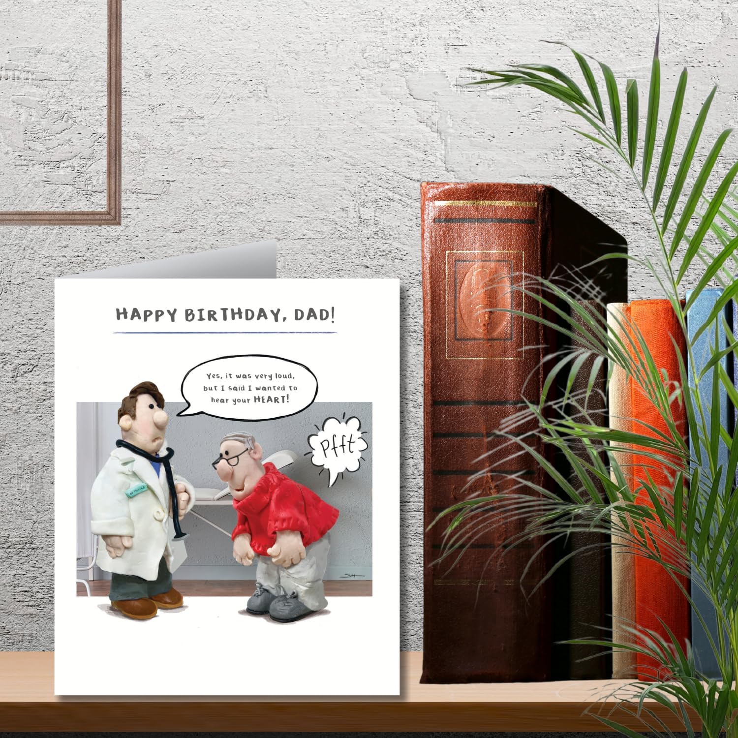 Emotional Rescue Model Family, Birthday Card for Dad, Dad Greetings Card, Examined at the Doctors! Multi-coloured, 18.4 x 15.4 cms