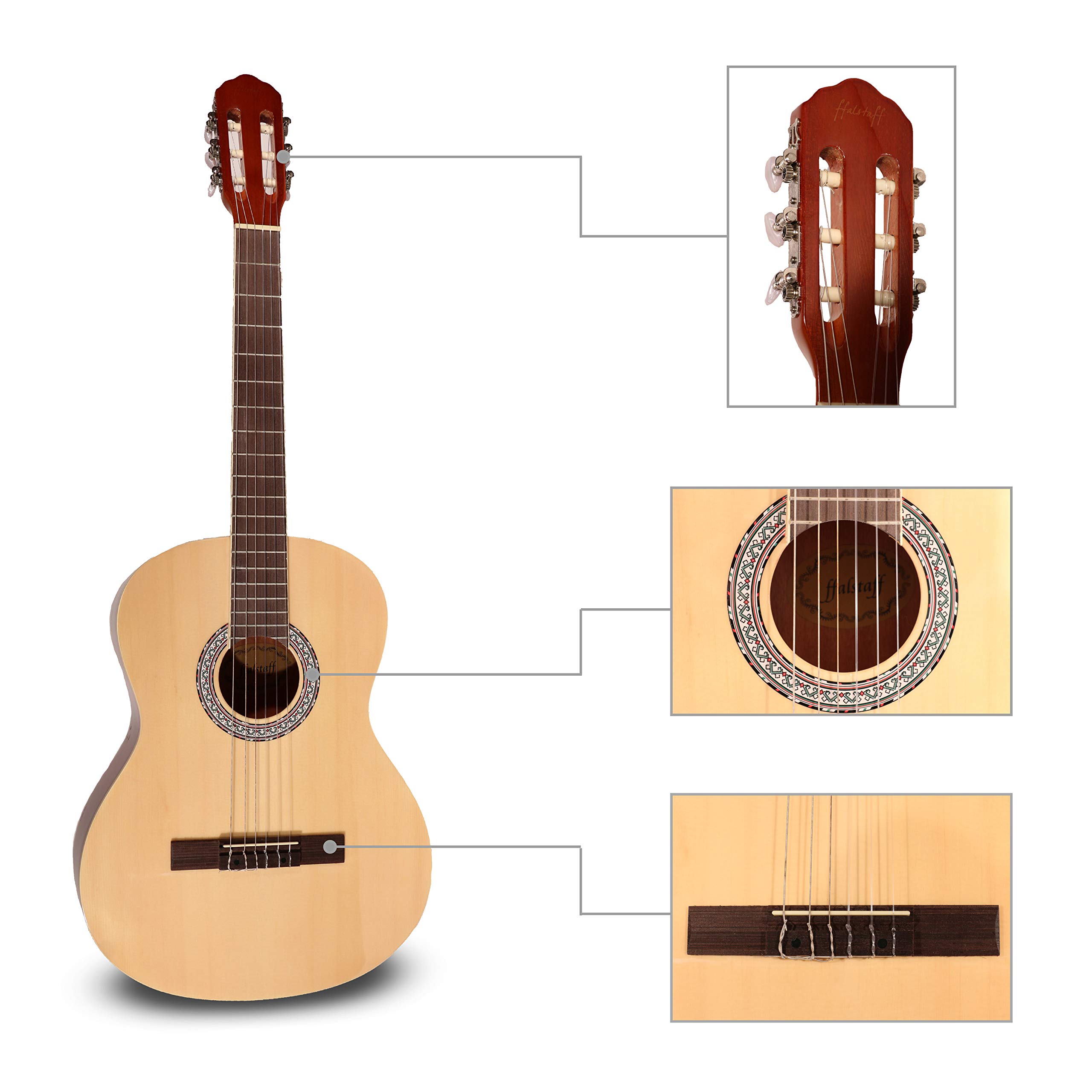 Chitarra Classica ffalstaff C40 superior, con borsa imbottita, muta e plettri