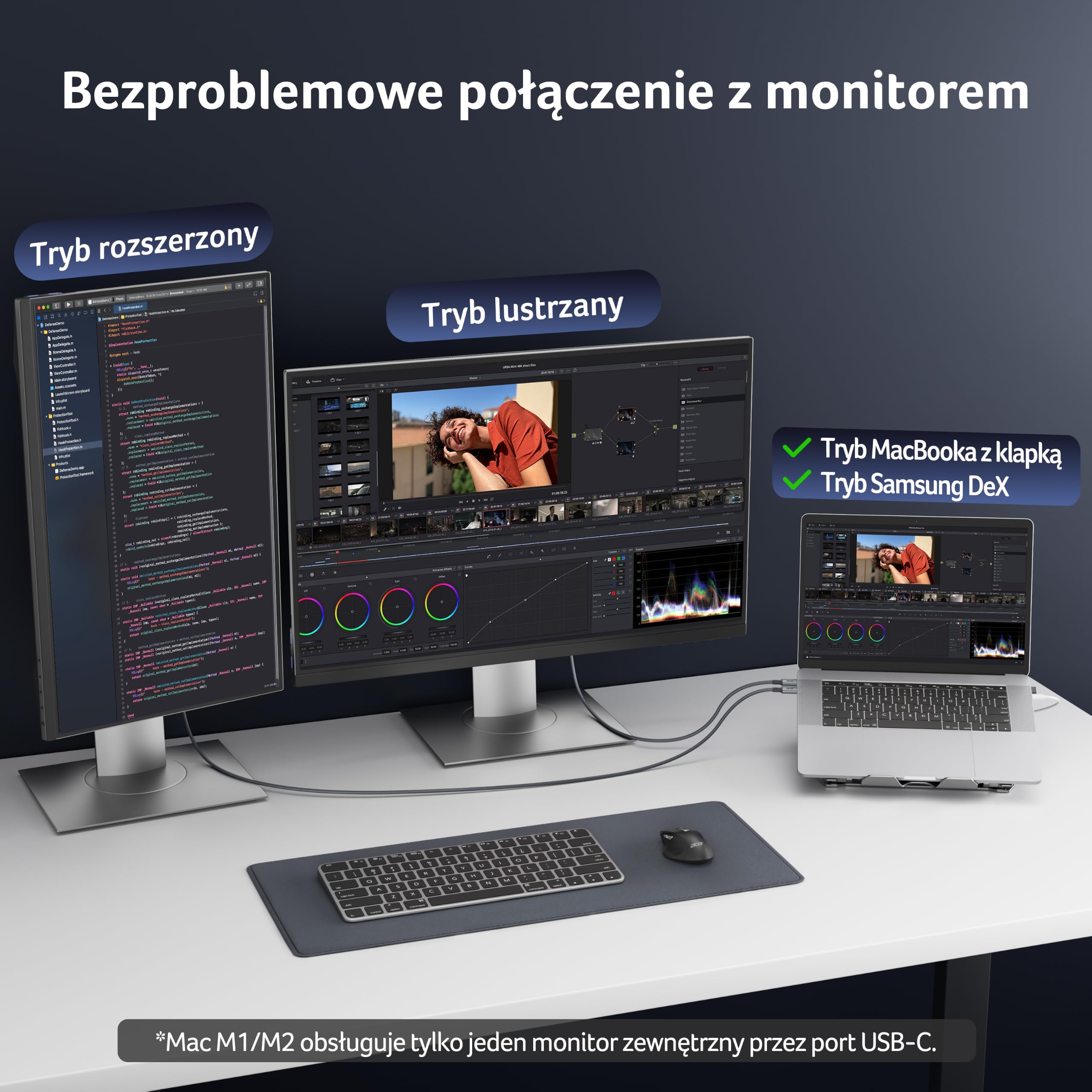 Acer Kabel USB-C do HDMI 2.1 2m (8K@60Hz,4K@240/144/120Hz)Thunderbolt 3 4 5 | Adapter HDMI Typu C, HDR10+, DHCP 2.3, Kompatybilny z iPhone 15/16/17 Pro, MacBook iPad Pro/Air, iMac, Surface, S26, XPS