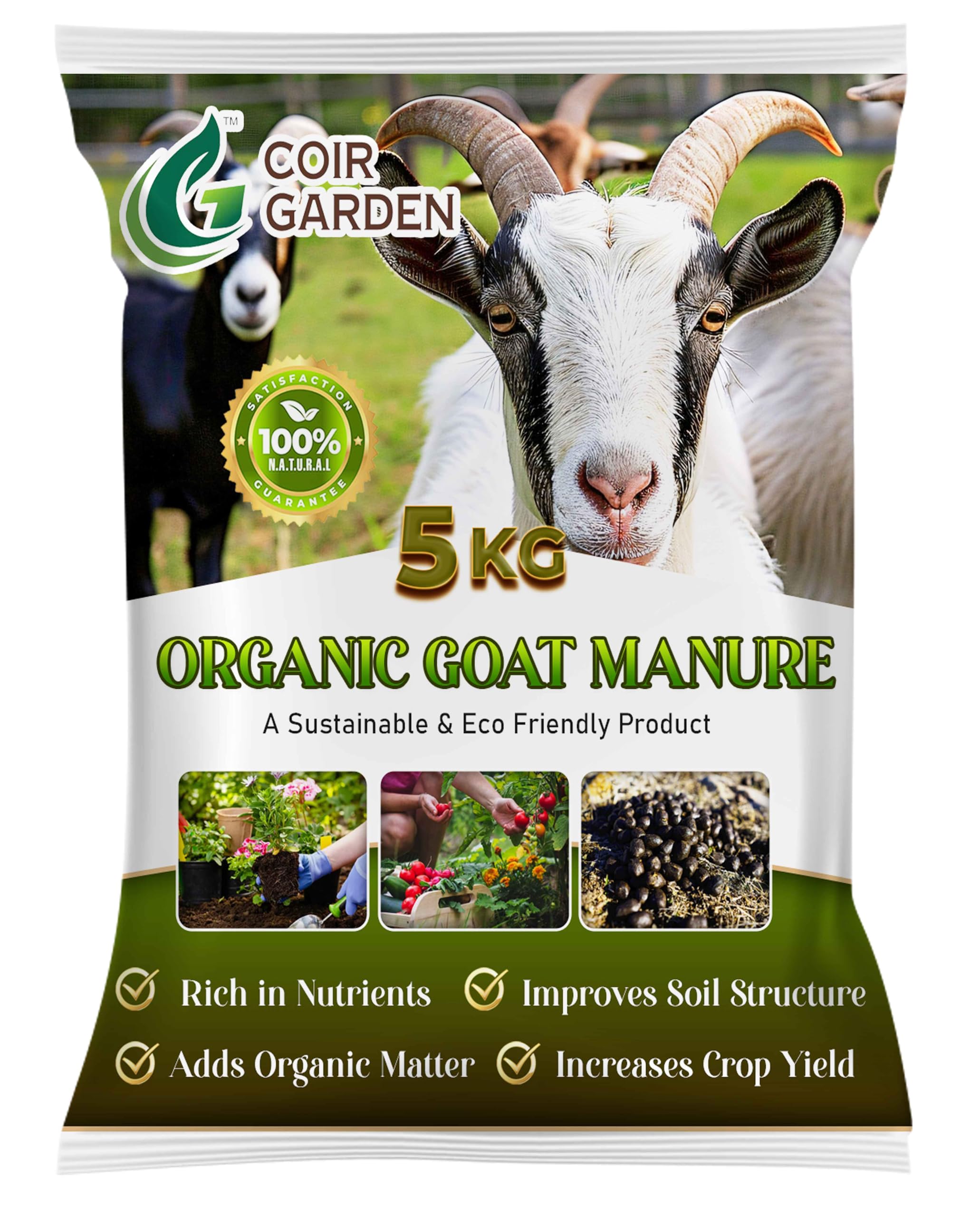 COIR GARDEN - Goat Manure for Home Gardening - Organic Fertilizer - Natural Soil Fertilizer for Flowering Plants - 5 KG (B0D6YPGBH9) Amazon Price History, Amazon Price Tracker