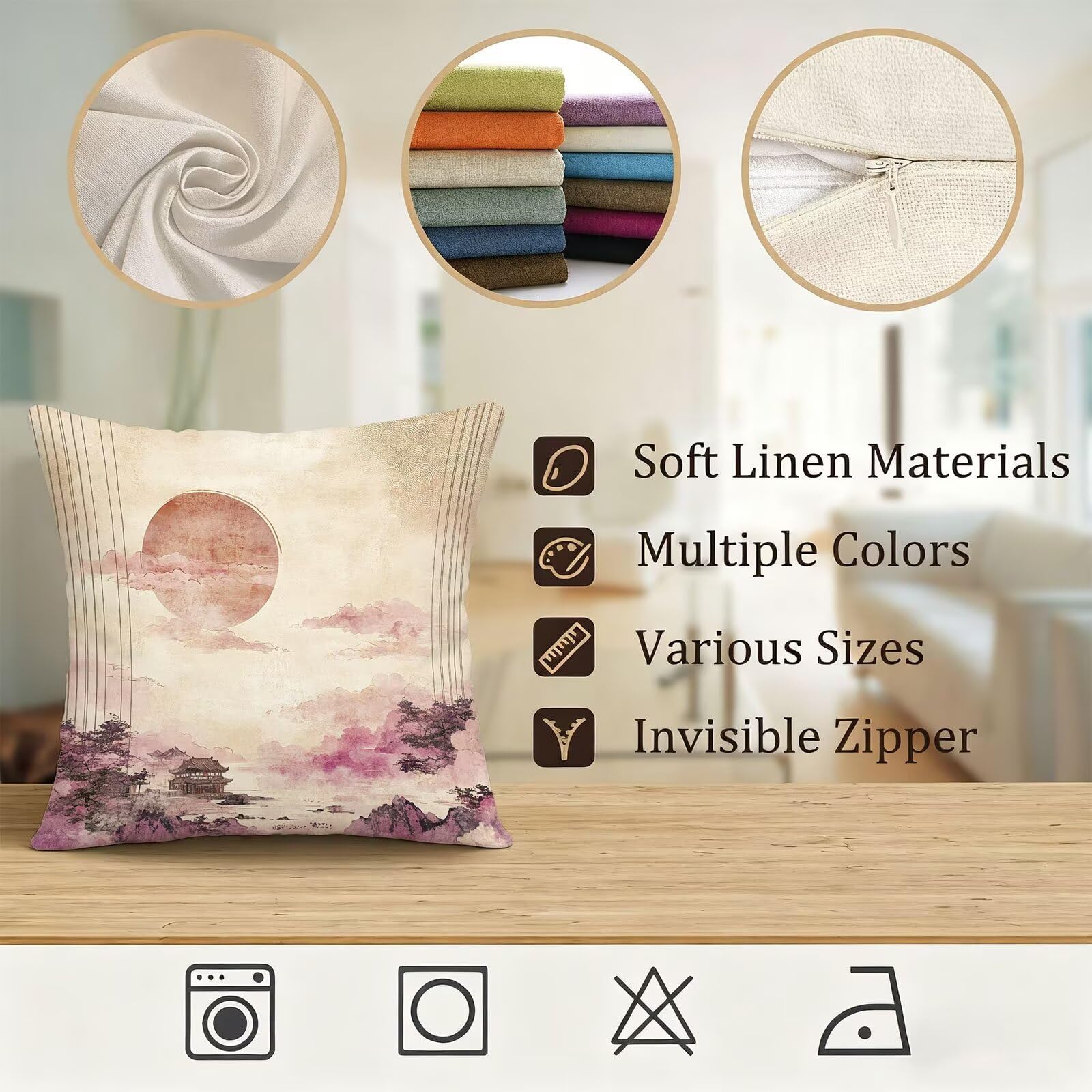 Violet Housse Coussin 60x60 Paysage Taie Oreiller 60x60 Lot de 4 Super Doux Protege Oreiller 60 x 60 Decoration Automne Taie D'oreiller Carrées Coussin Canape, pour Maison Chambre Canapé E - 860