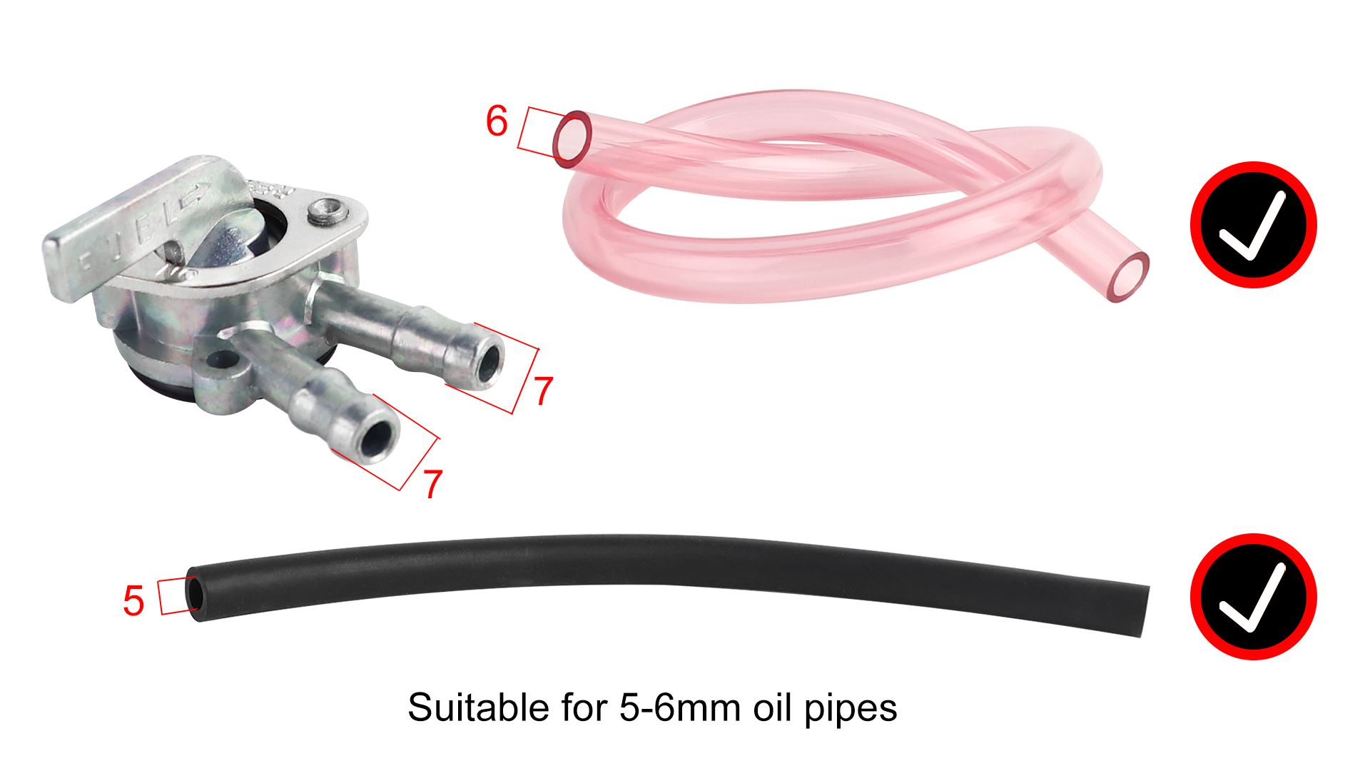 FLYPIG Gas Fuel Petcock Valve Fuel Shut Off Tank Switch for Honda